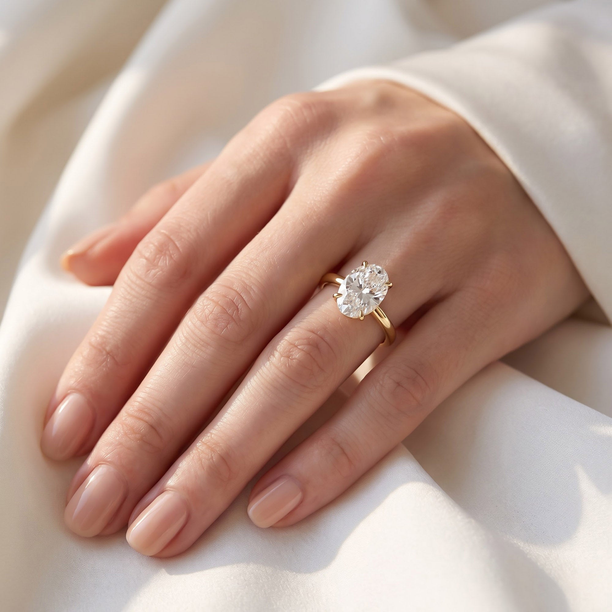 Oval-Cut Solitaire Engagement Ring | Lab-Grown Diamond