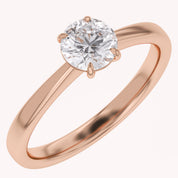 Solitaire Engagement Ring Round Cut Lab Grown Diamond