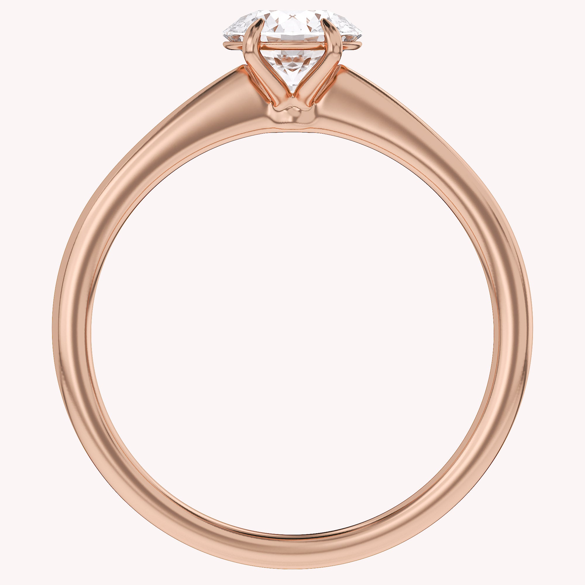 Solitaire Engagement Ring Round Cut Lab Grown Diamond