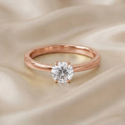 Solitaire Engagement Ring Round Cut Lab Grown Diamond
