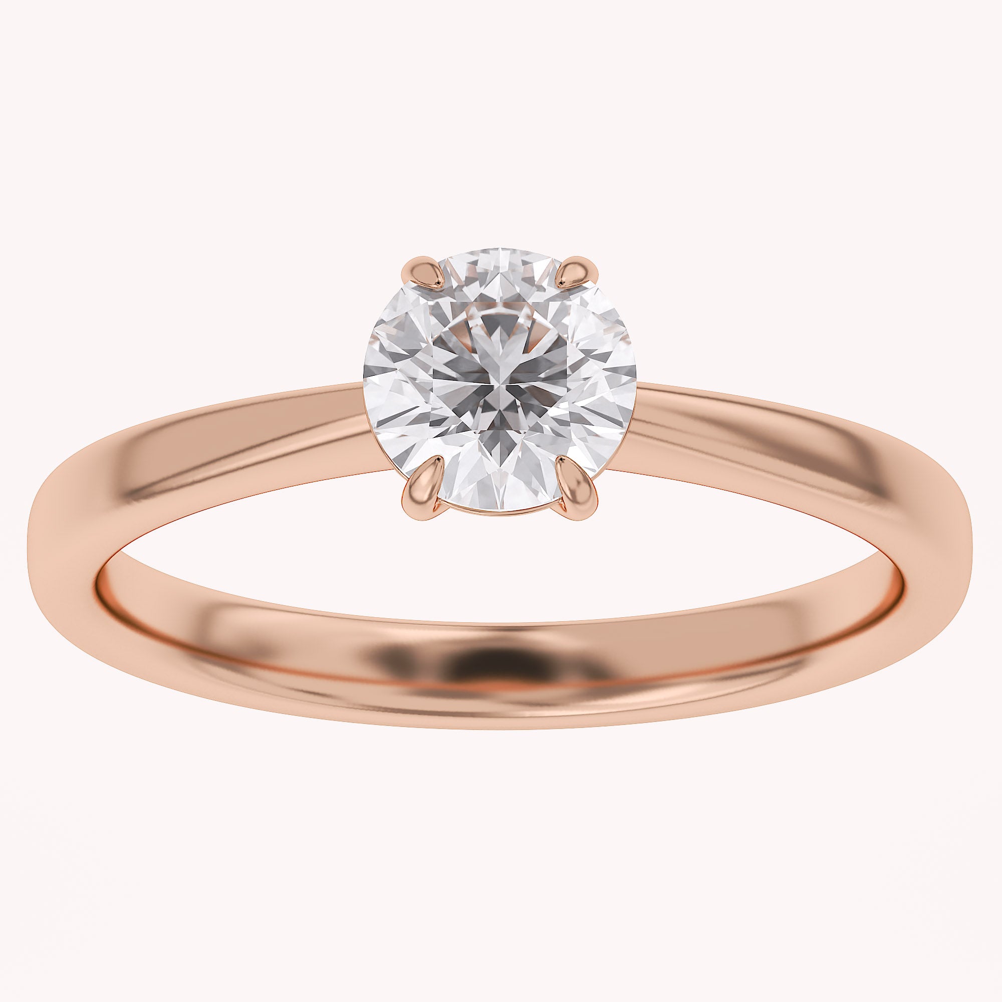 Solitaire Engagement Ring Round Cut Lab Grown Diamond