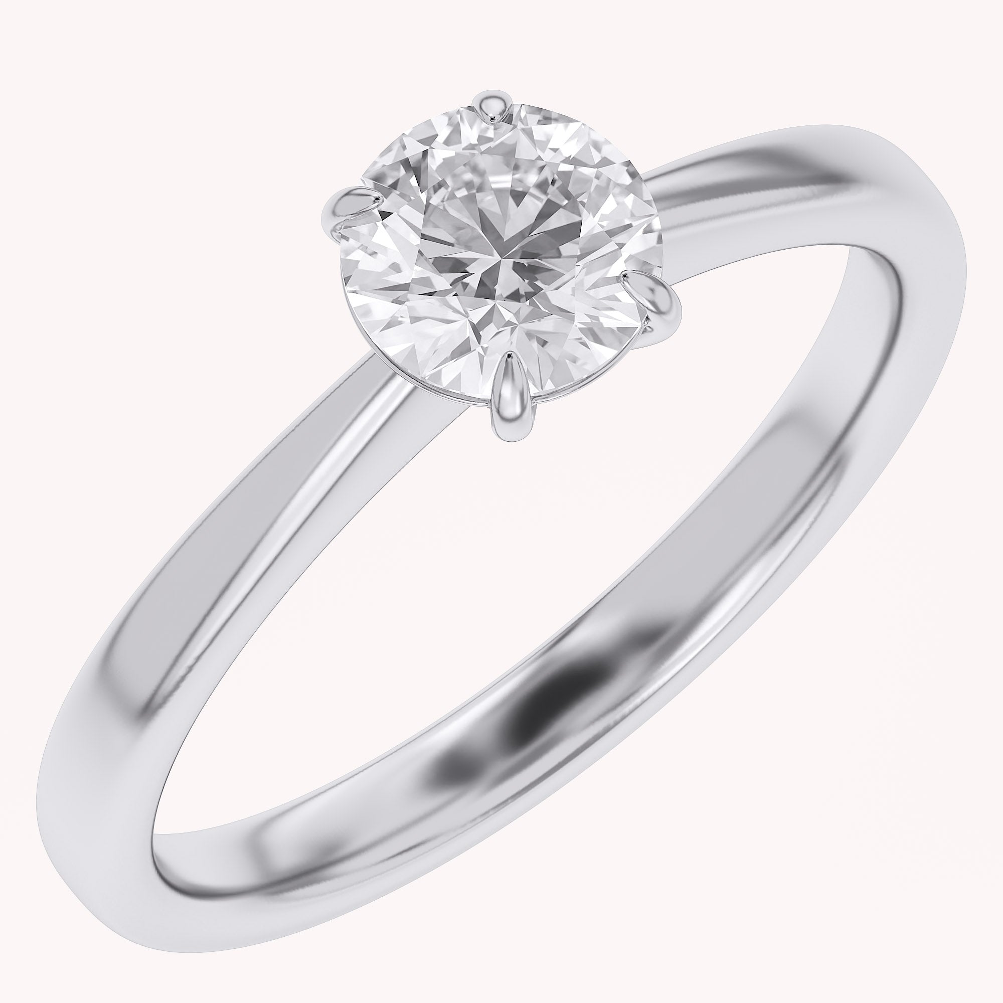Solitaire Engagement Ring Round Cut Lab Grown Diamond