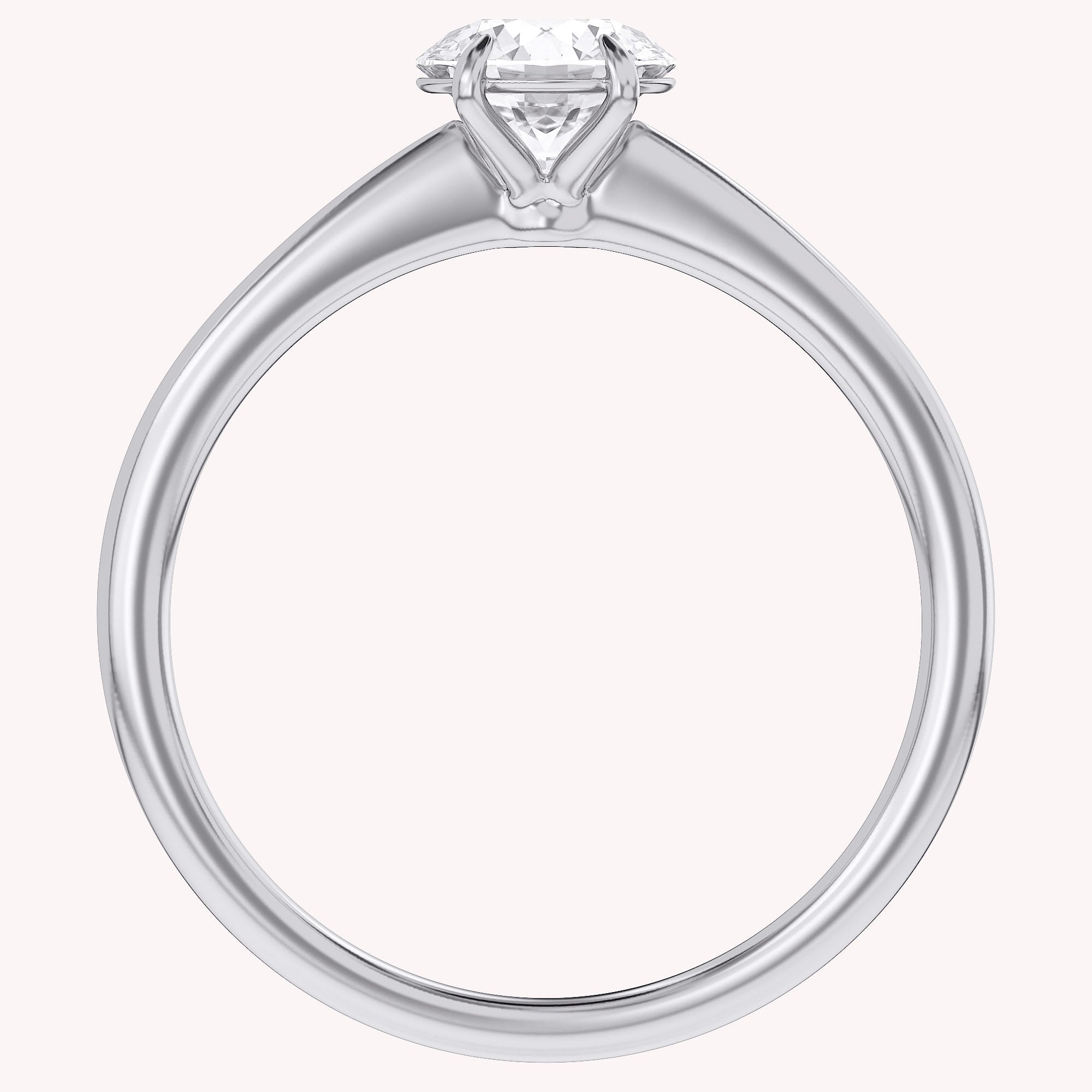 Solitaire Engagement Ring Round Cut Lab Grown Diamond