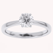 Solitaire Engagement Ring Round Cut Lab Grown Diamond