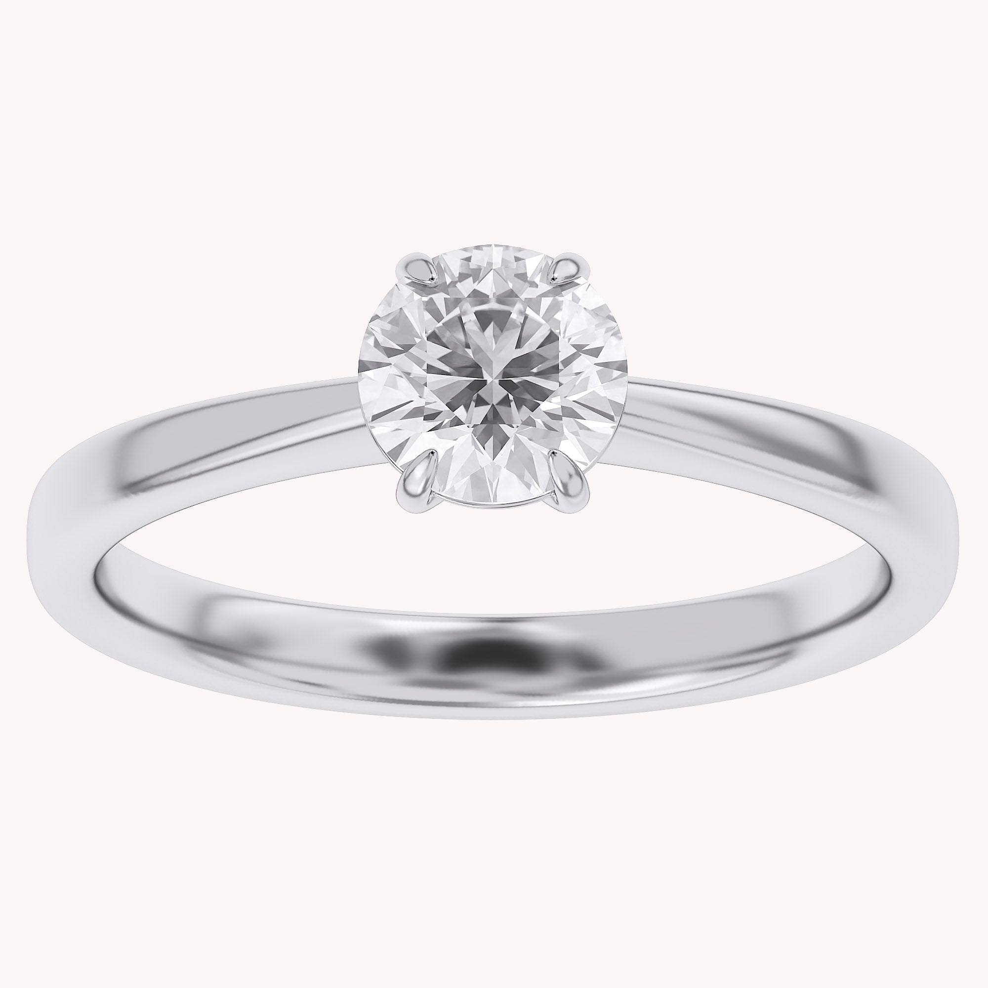 Solitaire Engagement Ring Round Cut Lab Grown Diamond
