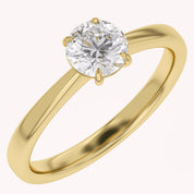 Solitaire Engagement Ring Round Cut Lab Grown Diamond
