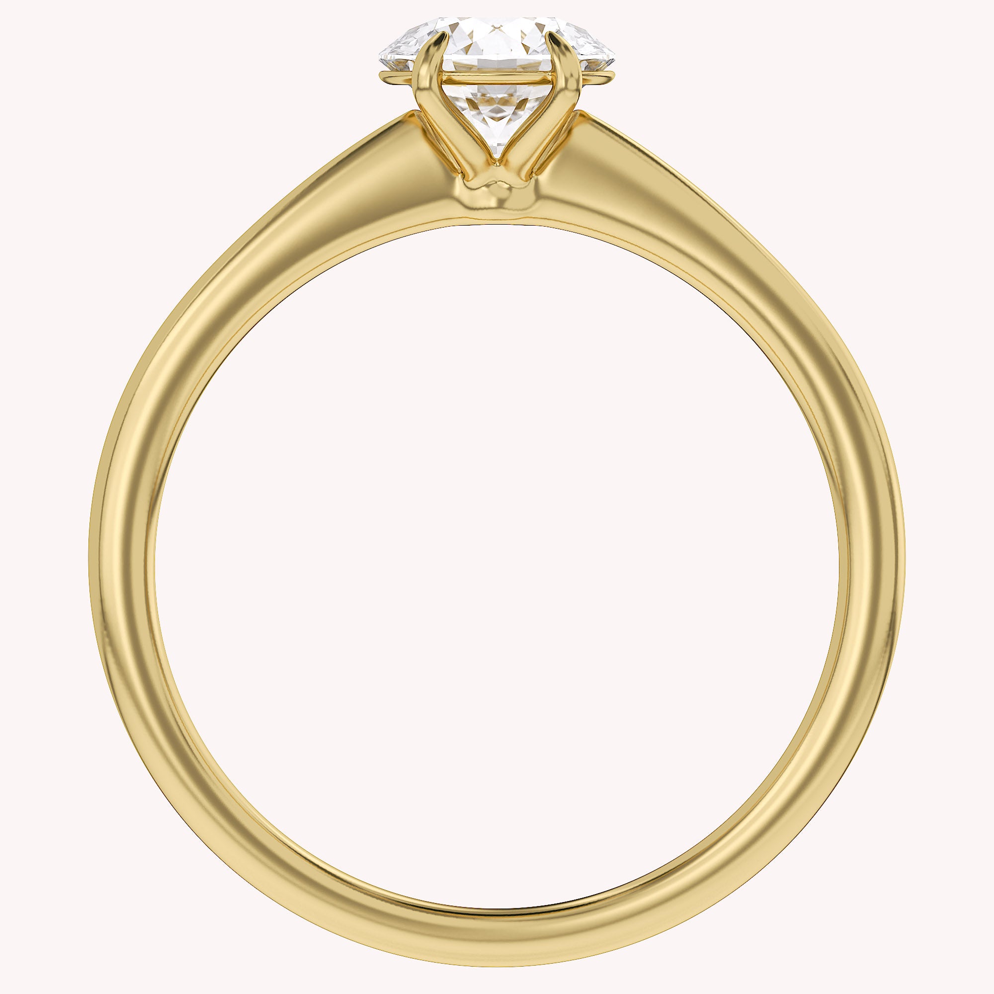 Solitaire Engagement Ring Round Cut Lab Grown Diamond