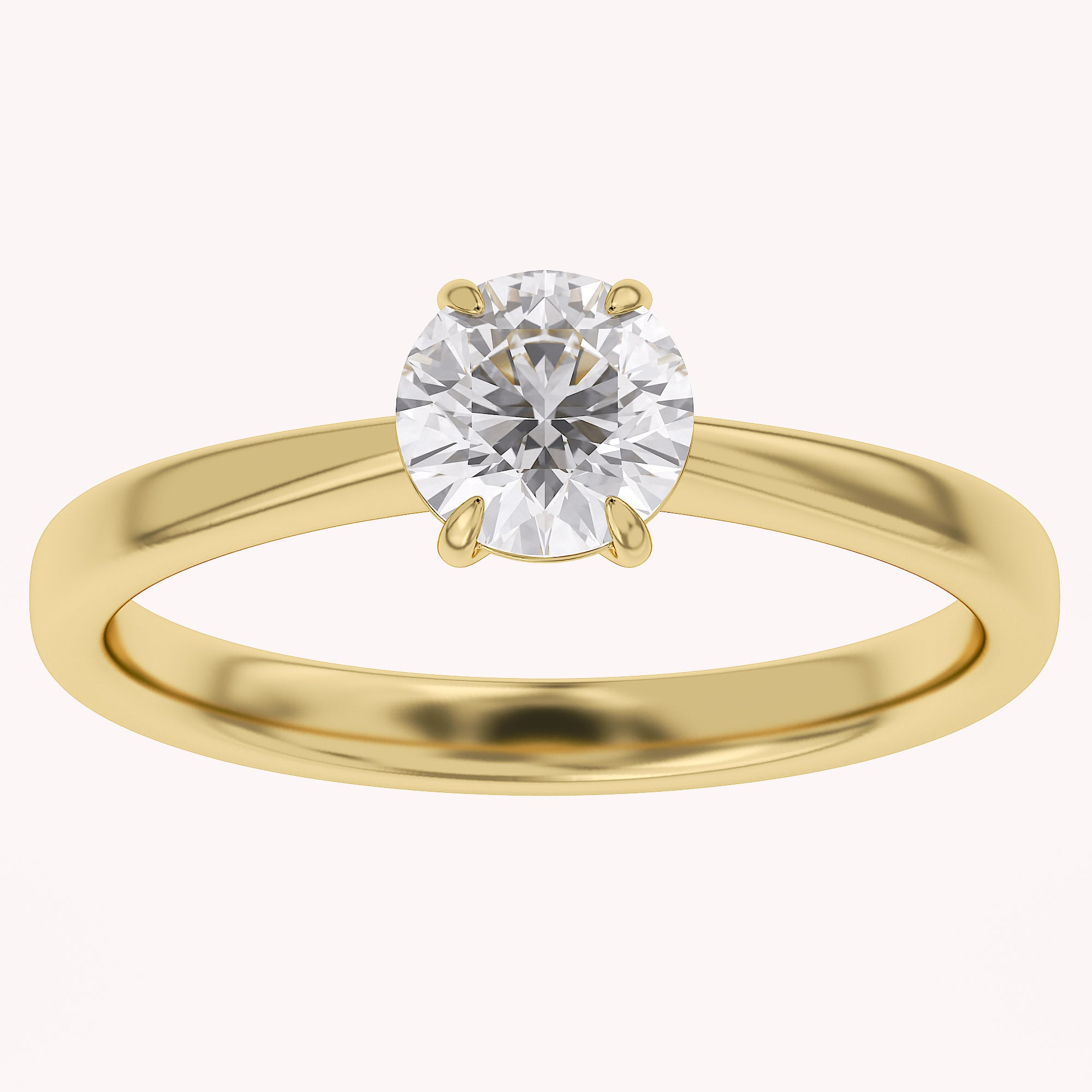 Solitaire Engagement Ring Round Cut Lab Grown Diamond
