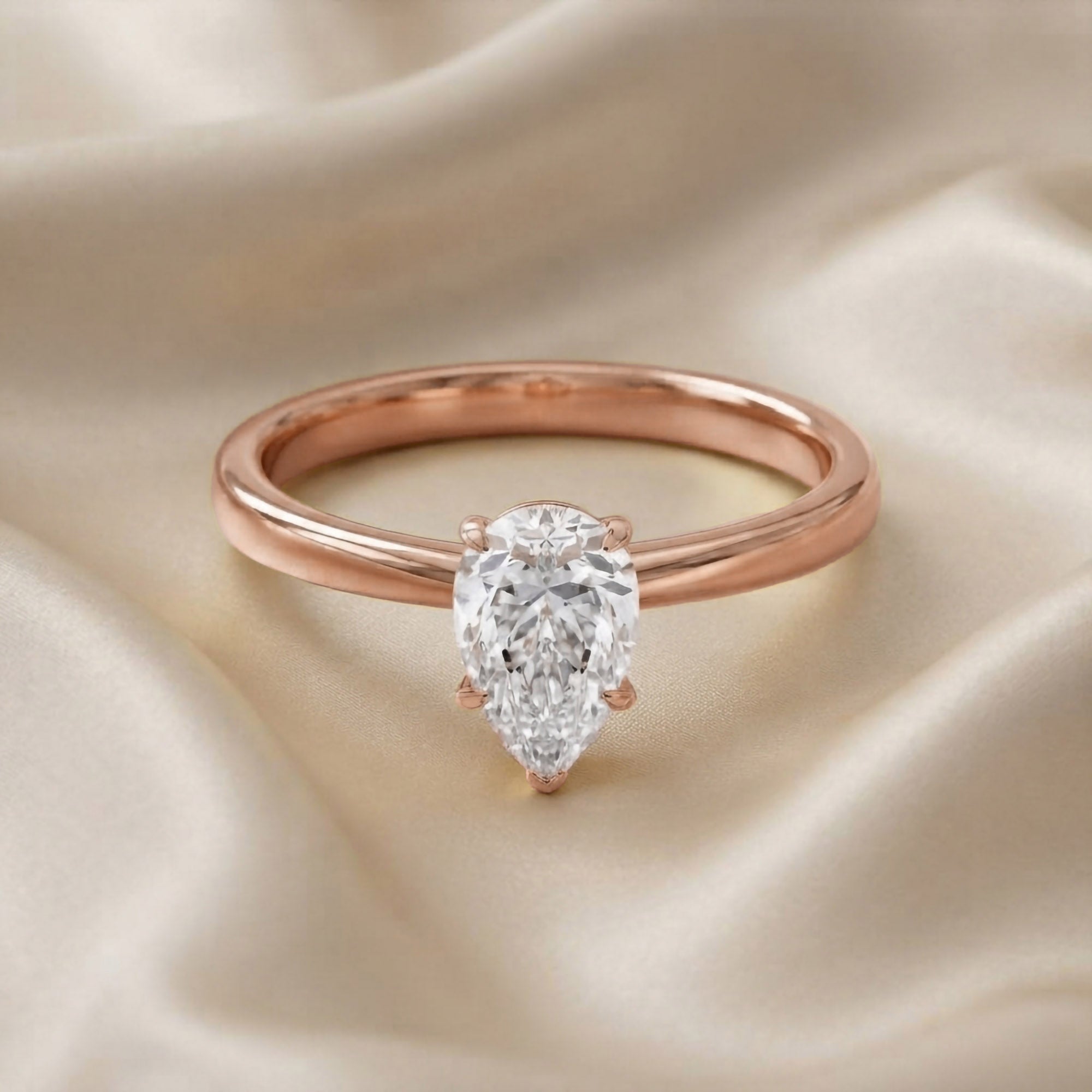 Pear-Cut Solitaire Engagement Ring | Lab-Grown Diamond