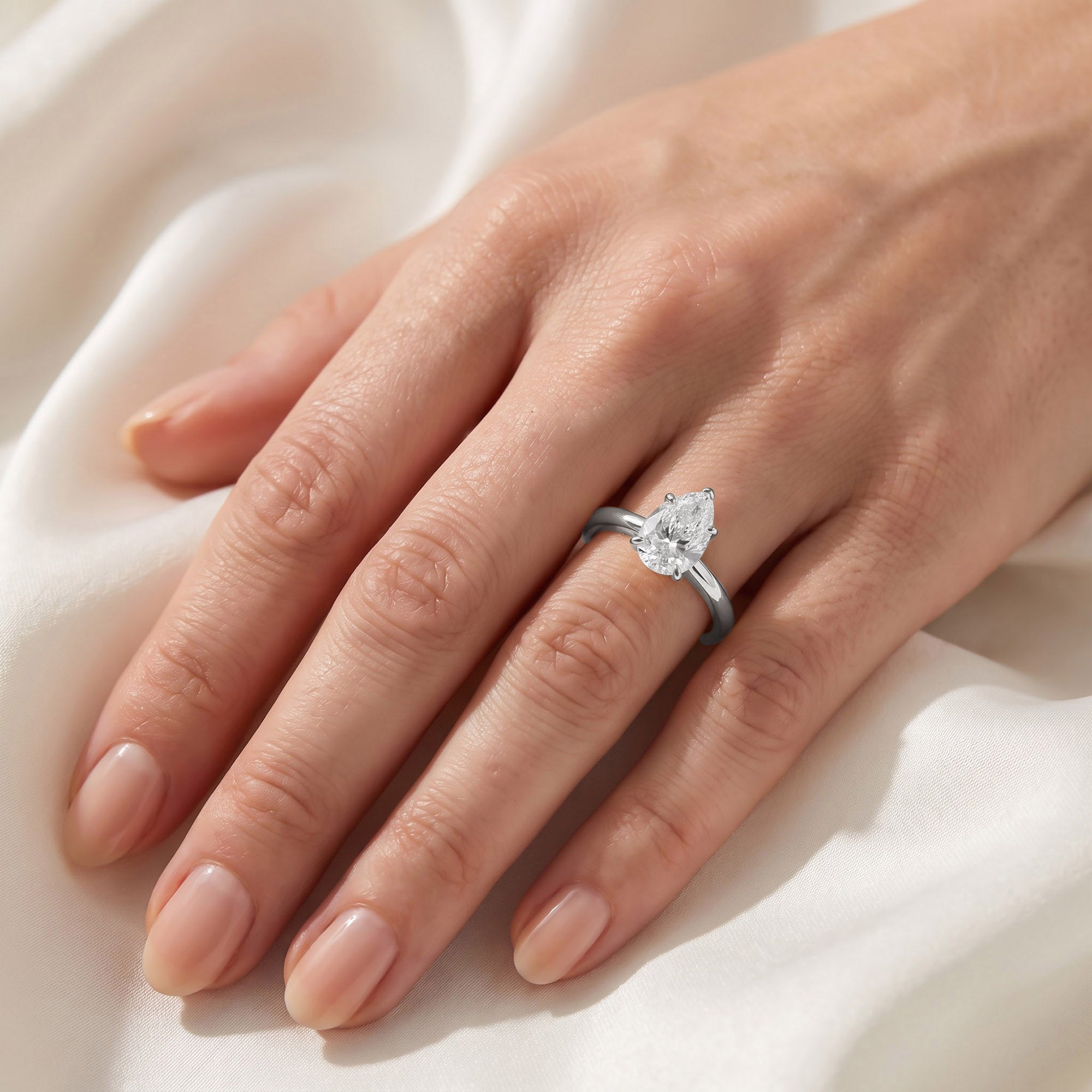 Pear-Cut Solitaire Engagement Ring | Lab-Grown Diamond