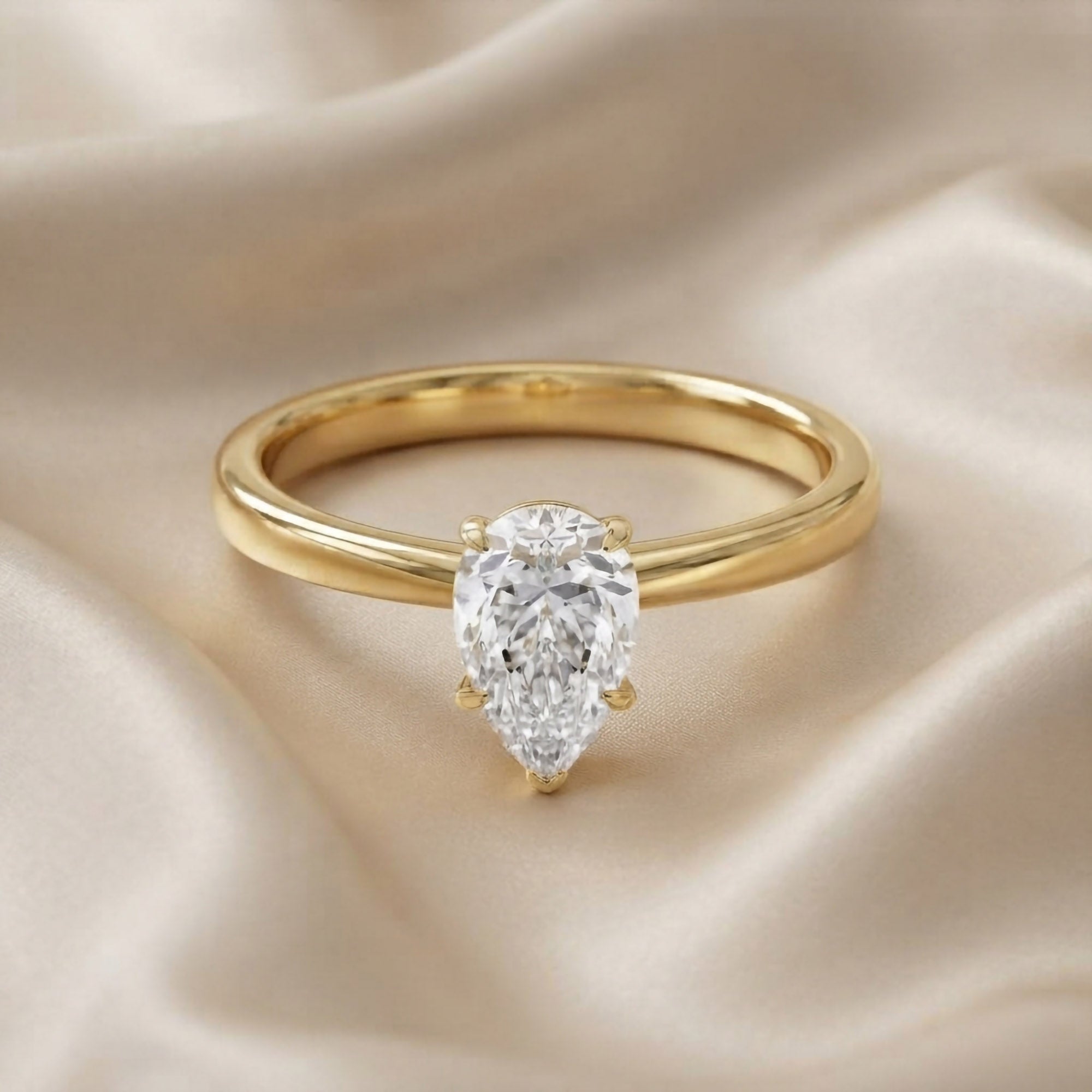 Pear-Cut Solitaire Engagement Ring | Lab-Grown Diamond