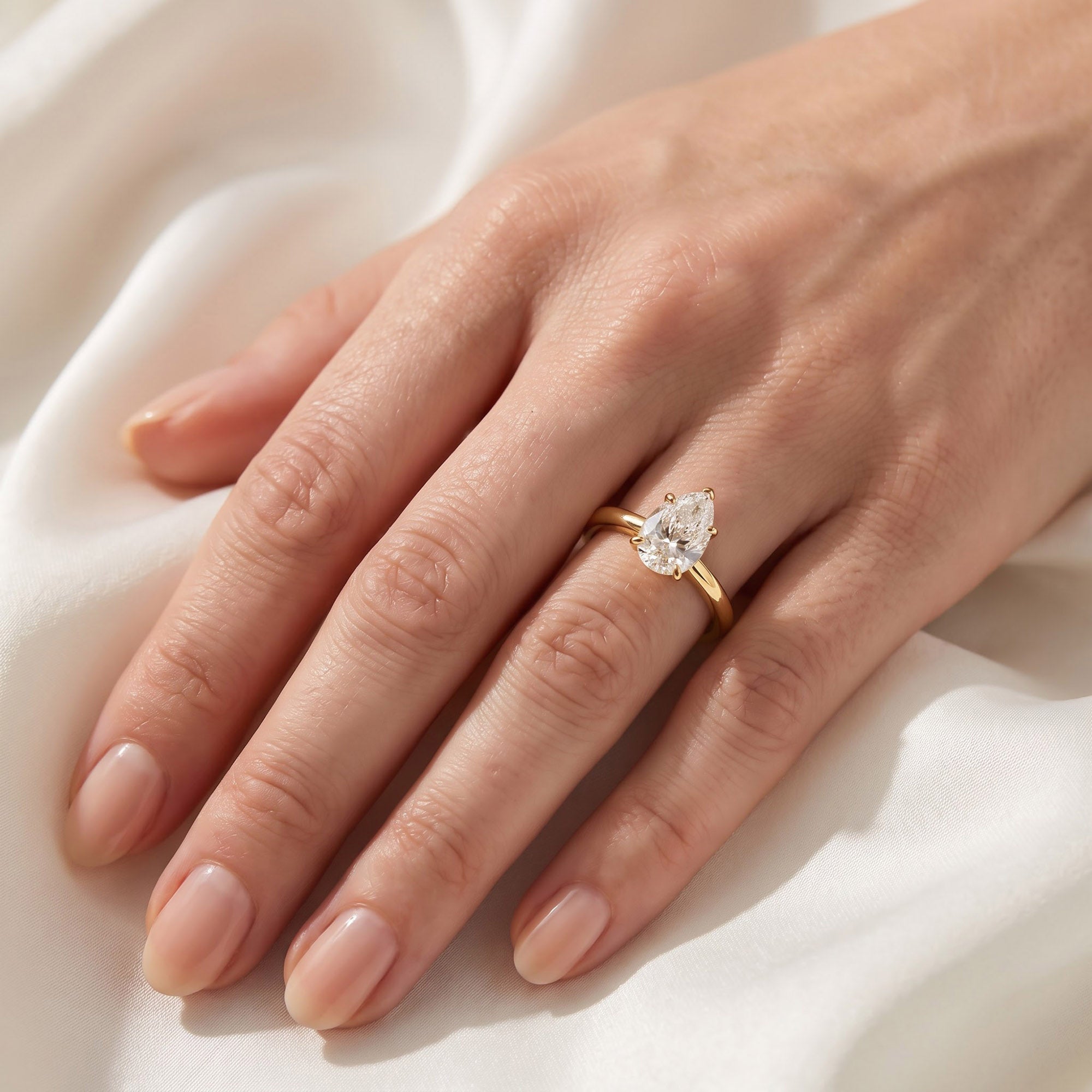 Pear-Cut Solitaire Engagement Ring | Lab-Grown Diamond