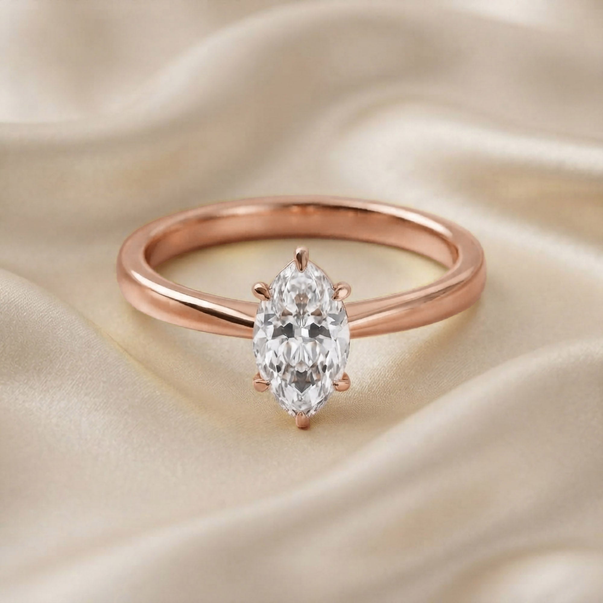 Marquise-Cut Solitaire Engagement Ring | Lab-Grown Diamond