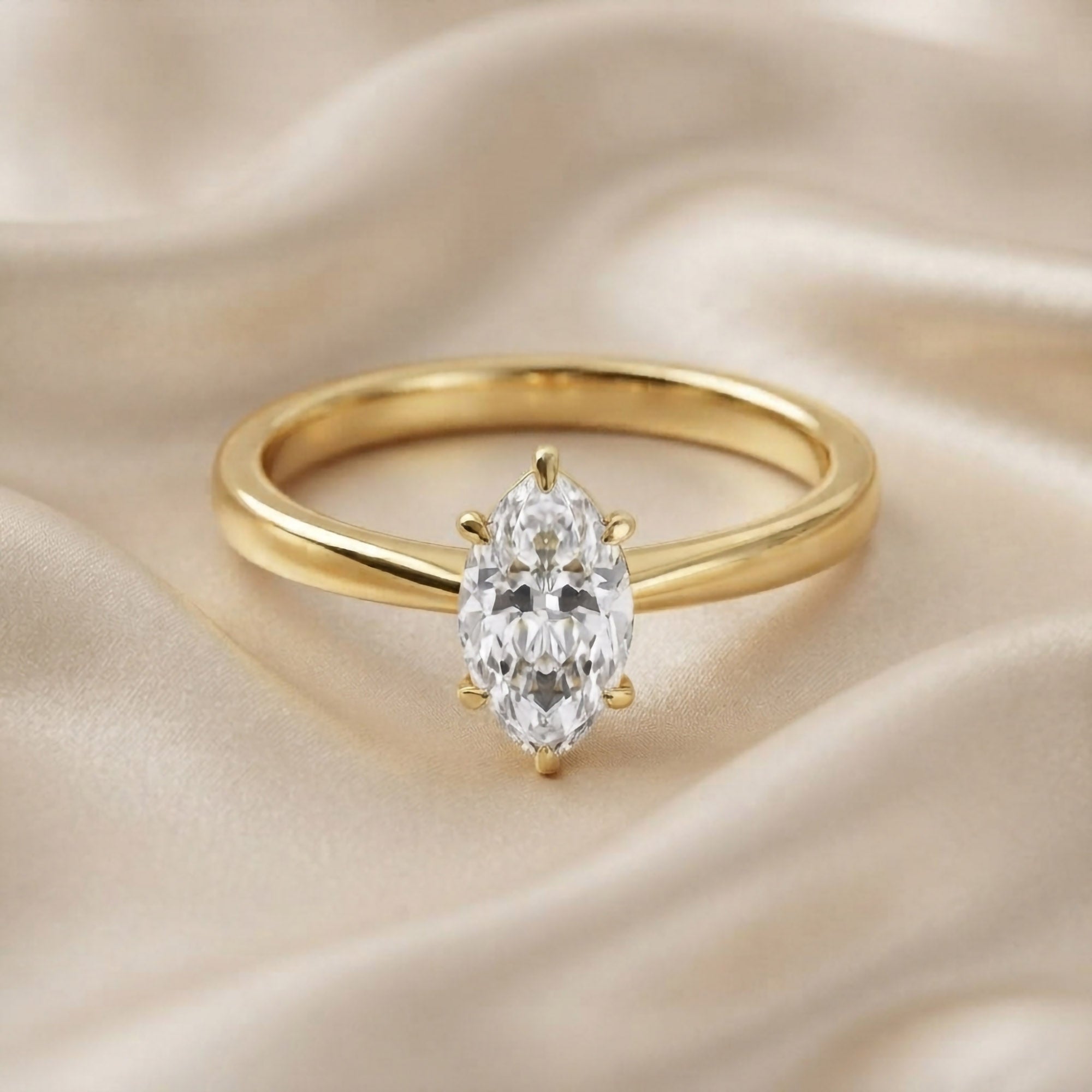 Marquise-Cut Solitaire Engagement Ring | Lab-Grown Diamond