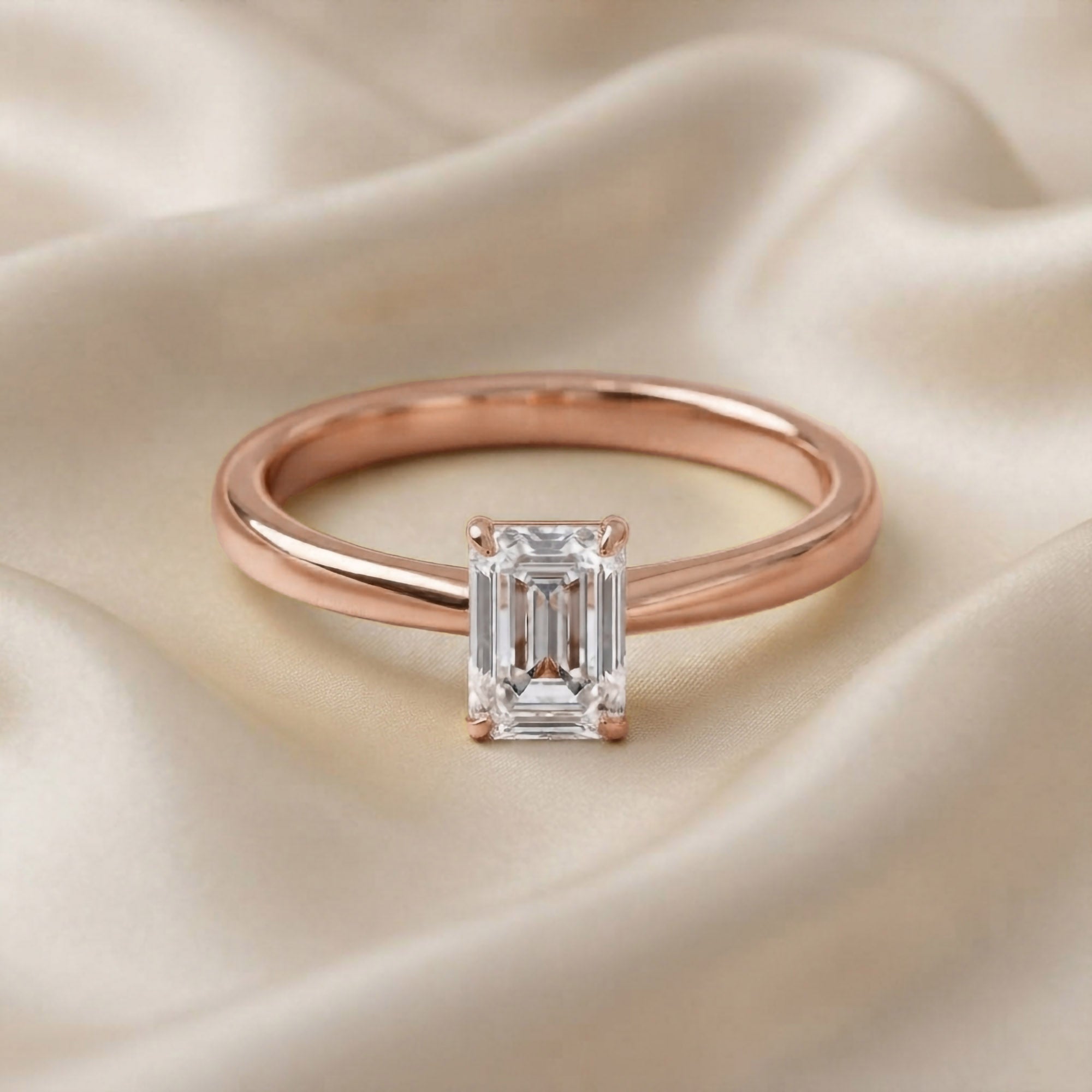 Emerald-Cut Solitaire Engagement Ring | Lab-Grown Diamond