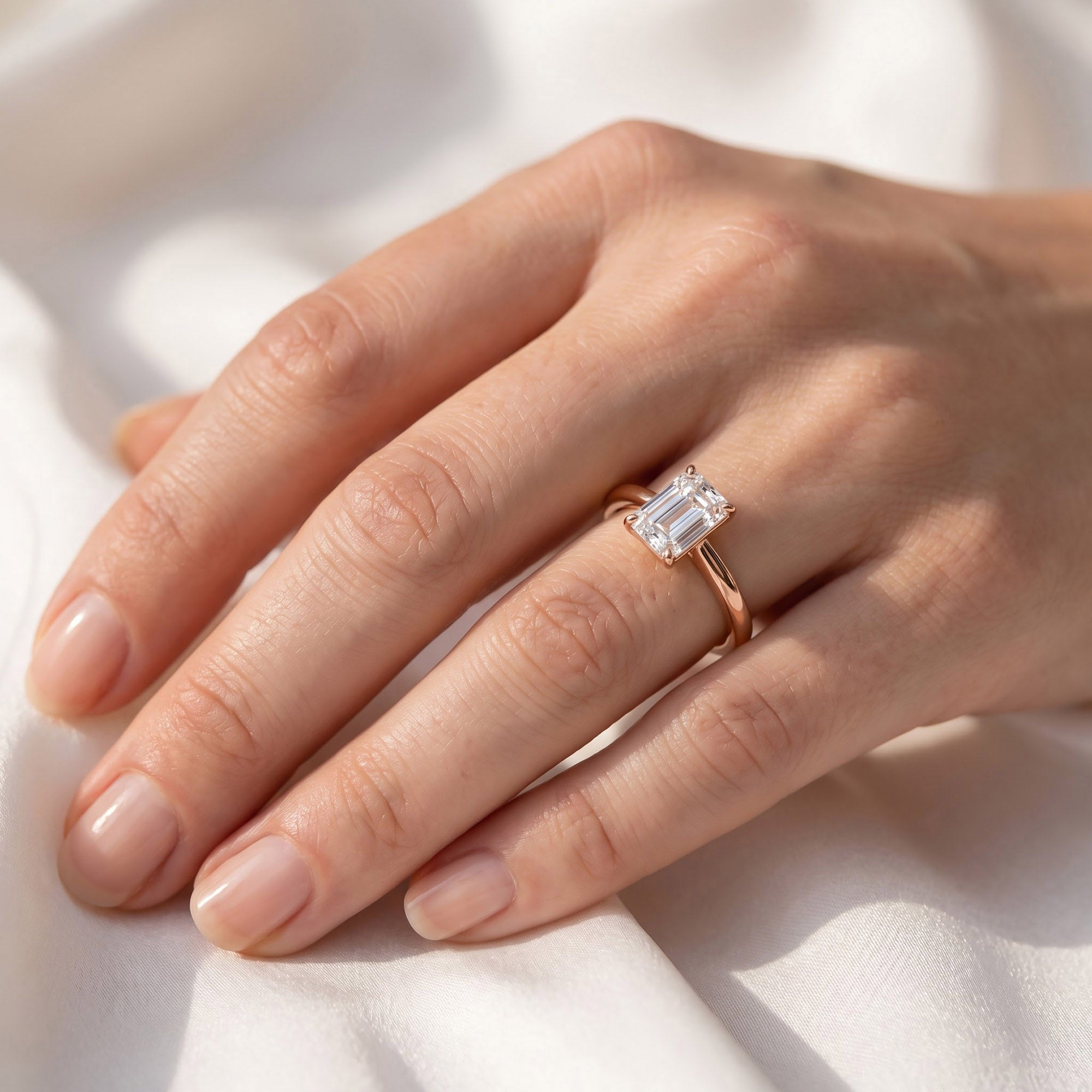 Emerald-Cut Solitaire Engagement Ring | Lab-Grown Diamond
