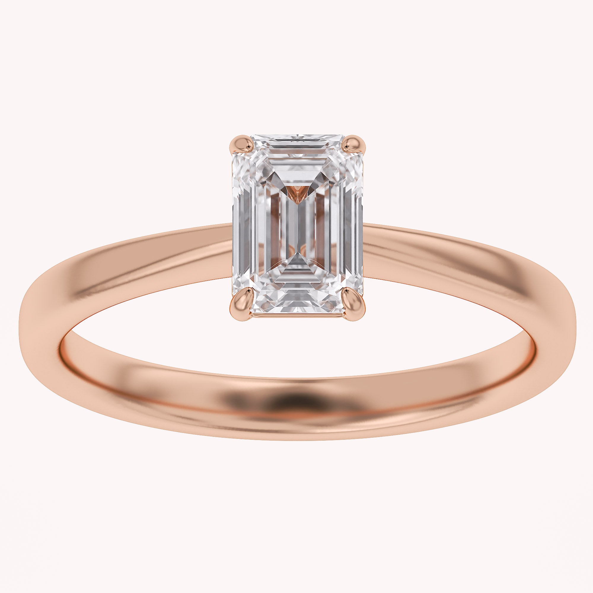 Emerald-Cut Solitaire Engagement Ring | Lab-Grown Diamond