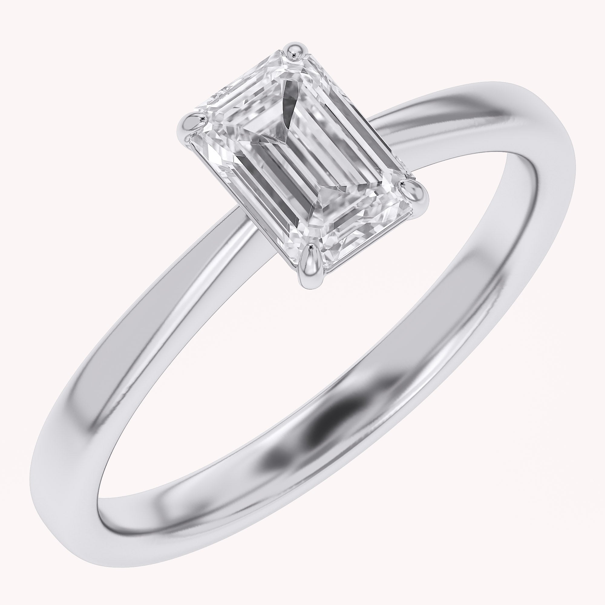 Emerald-Cut Solitaire Engagement Ring | Lab-Grown Diamond