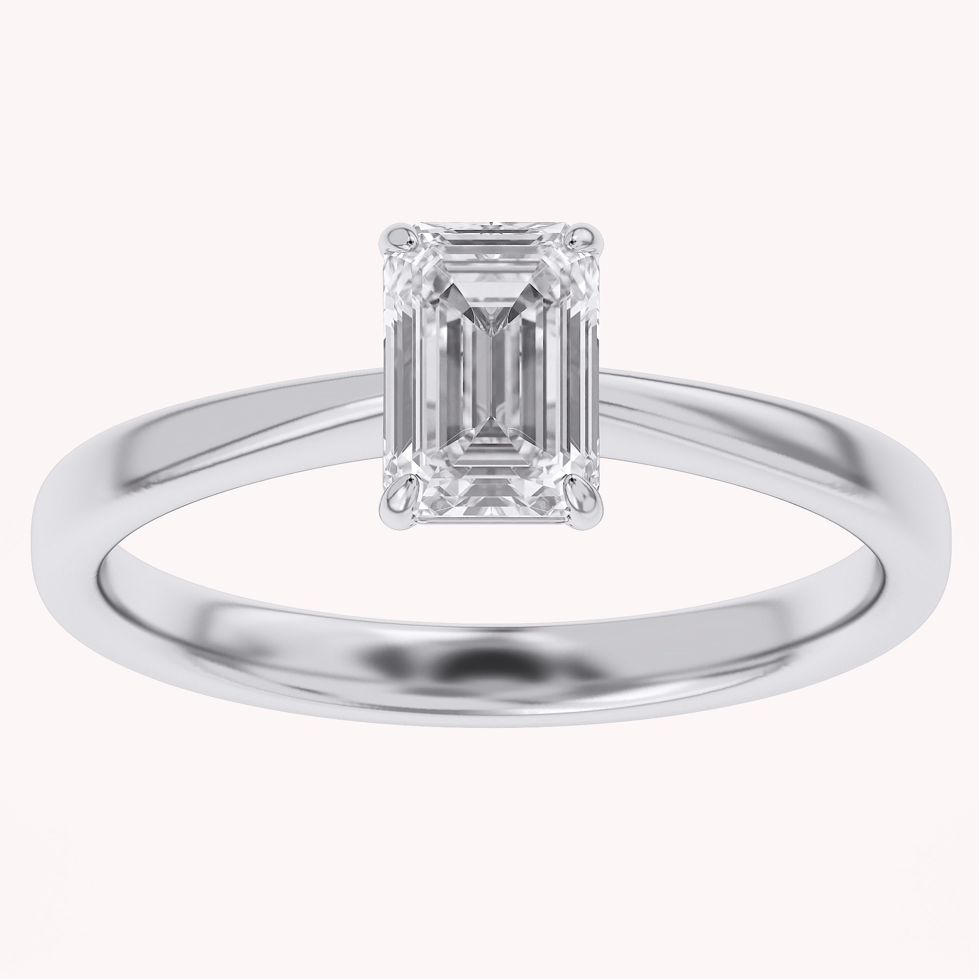 Emerald-Cut Solitaire Engagement Ring | Lab-Grown Diamond