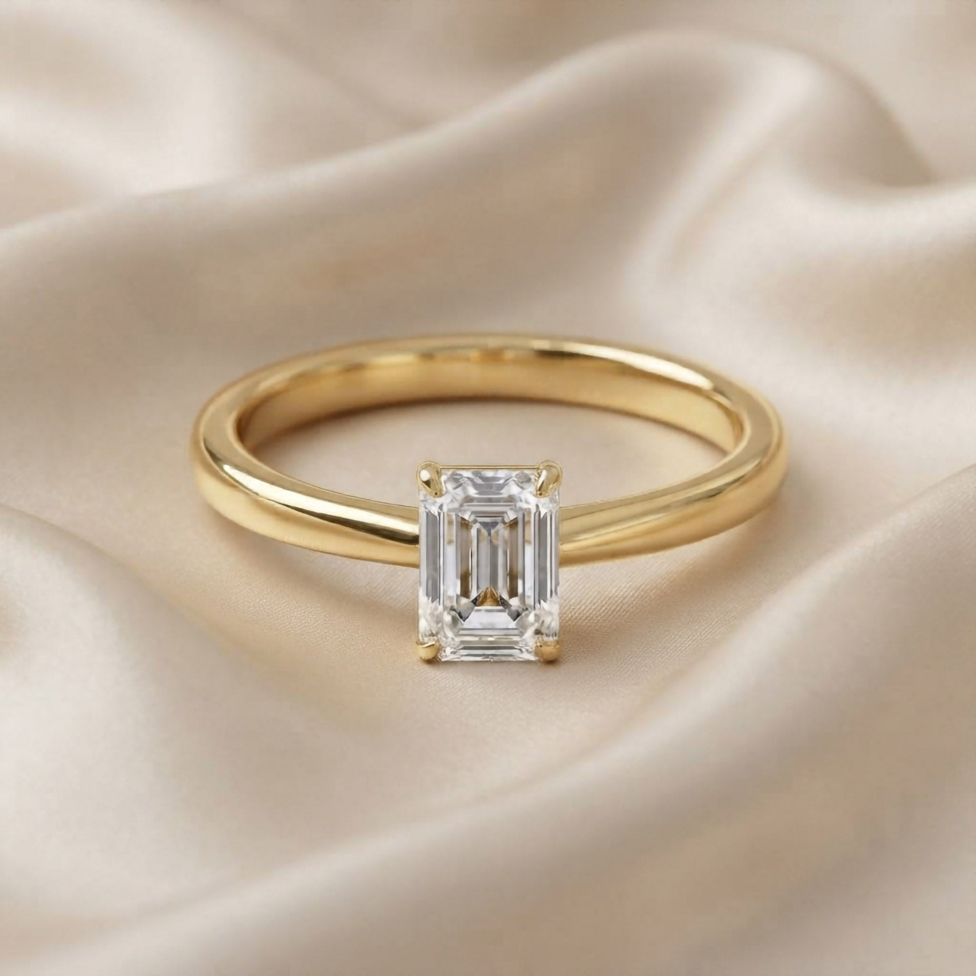 Emerald-Cut Solitaire Engagement Ring | Lab-Grown Diamond