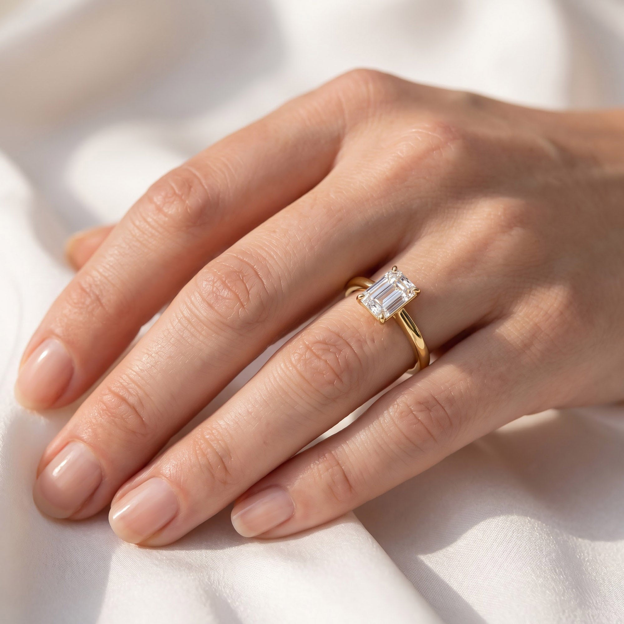 Emerald-Cut Solitaire Engagement Ring | Lab-Grown Diamond