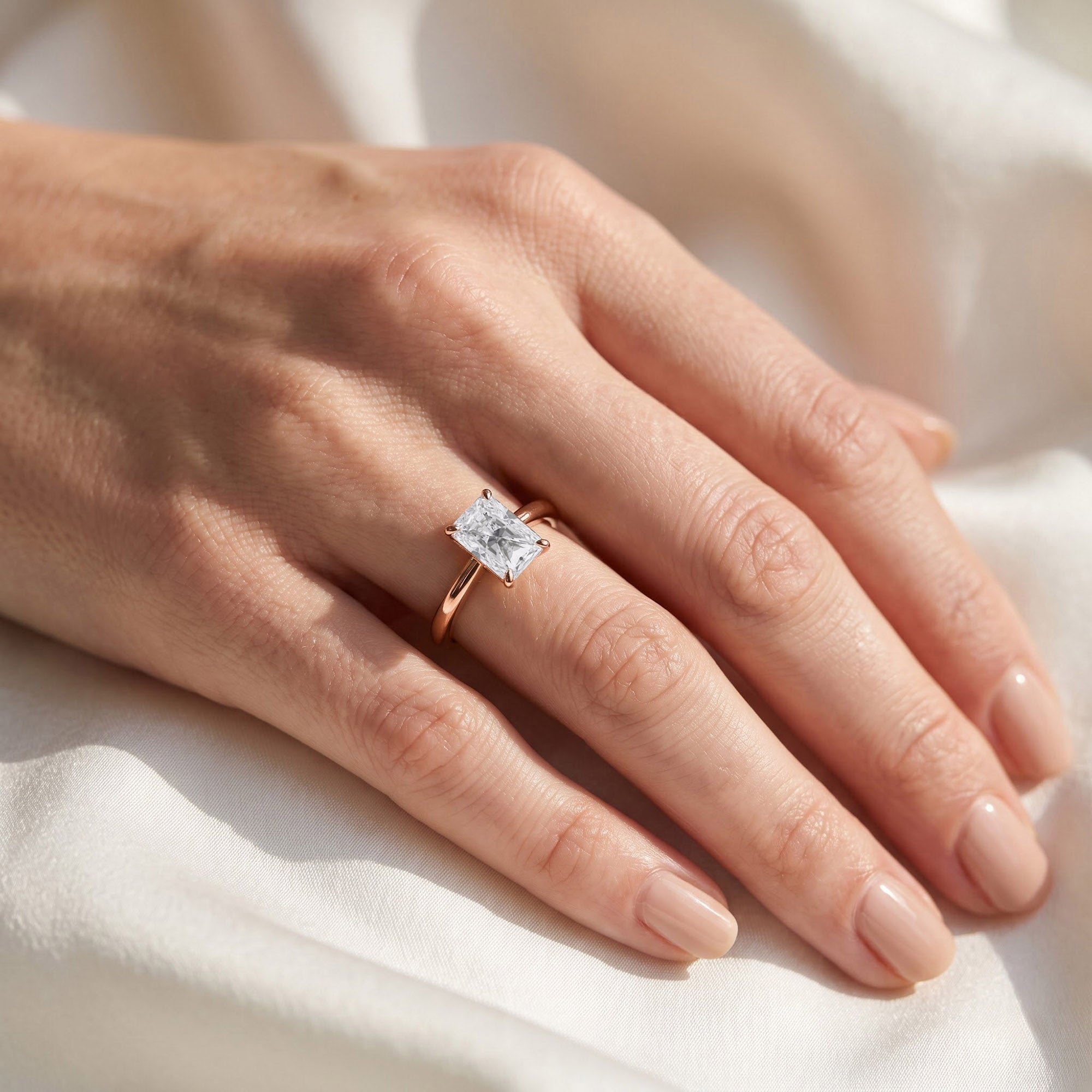 Radiant-Cut Solitaire Engagement Ring | Lab-Grown Diamond