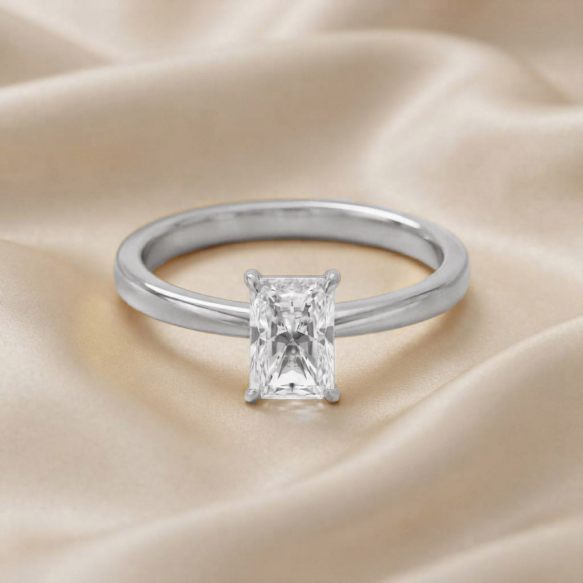 Radiant-Cut Solitaire Engagement Ring | Lab-Grown Diamond