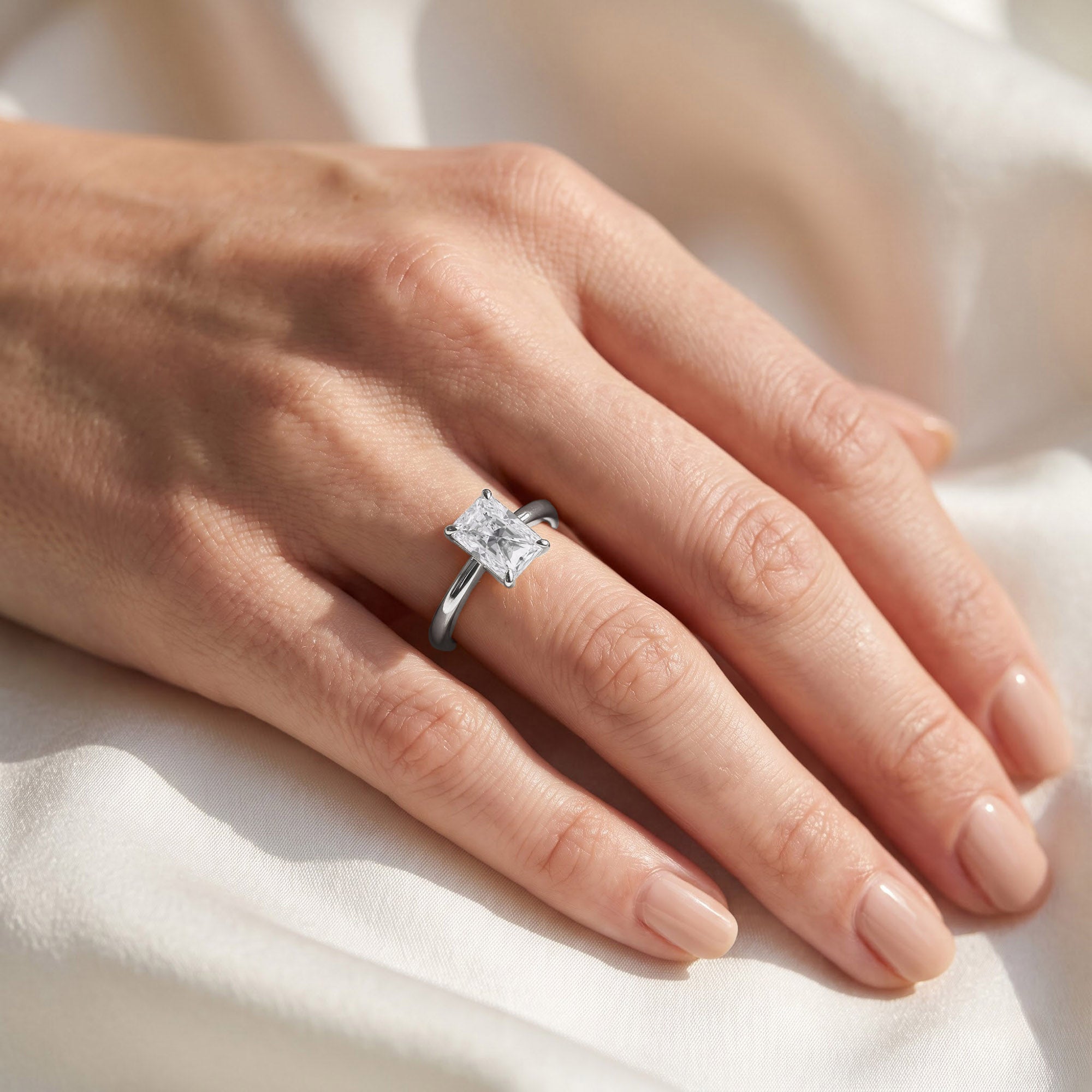 Radiant-Cut Solitaire Engagement Ring | Lab-Grown Diamond