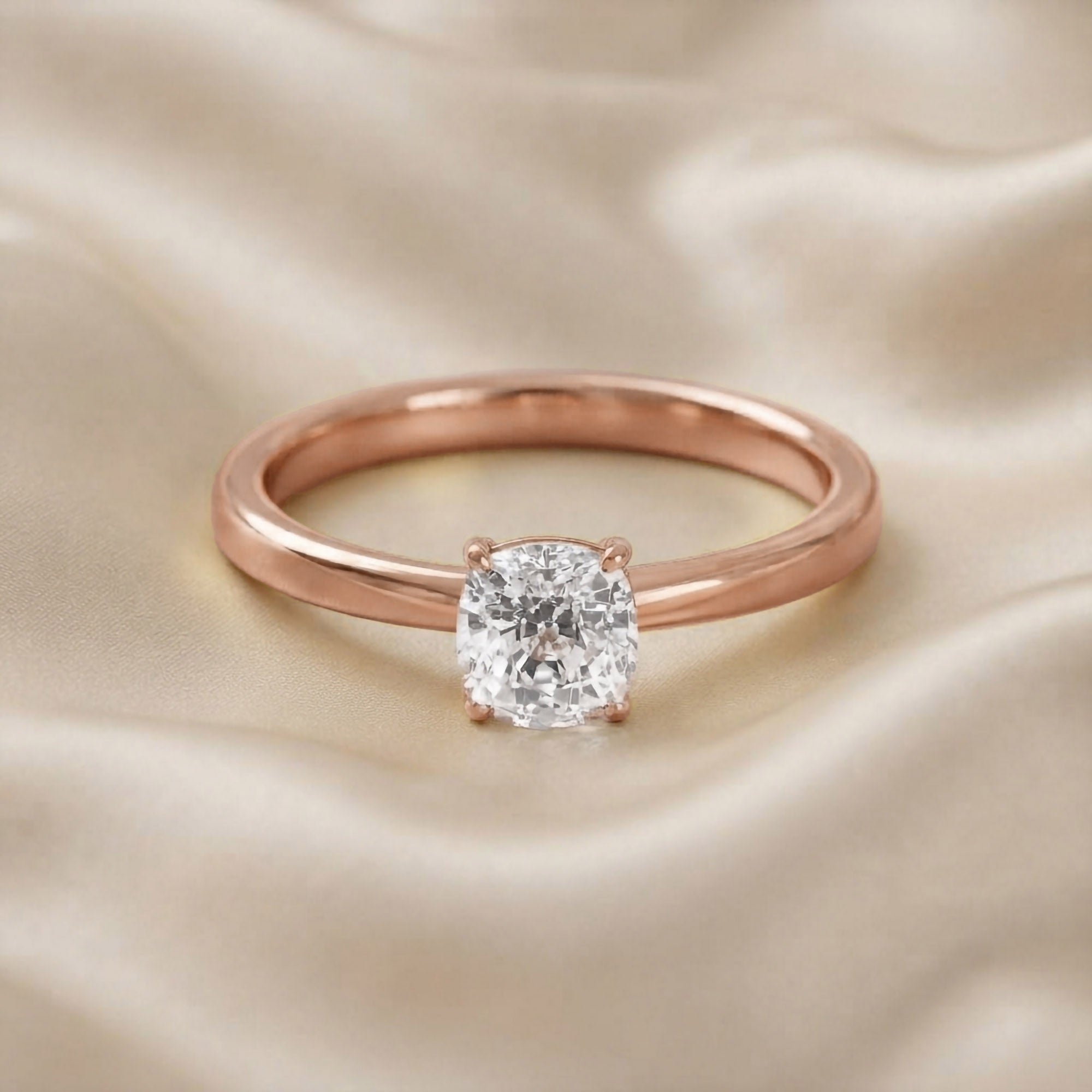 Cushion-Cut Solitaire Engagement Ring | Lab-Grown Diamond