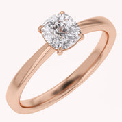 Cushion-Cut Solitaire Engagement Ring | Lab-Grown Diamond