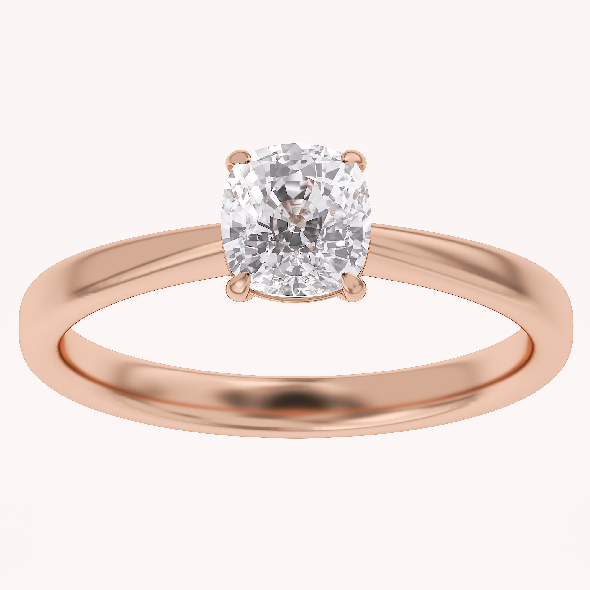 Cushion-Cut Solitaire Engagement Ring | Lab-Grown Diamond