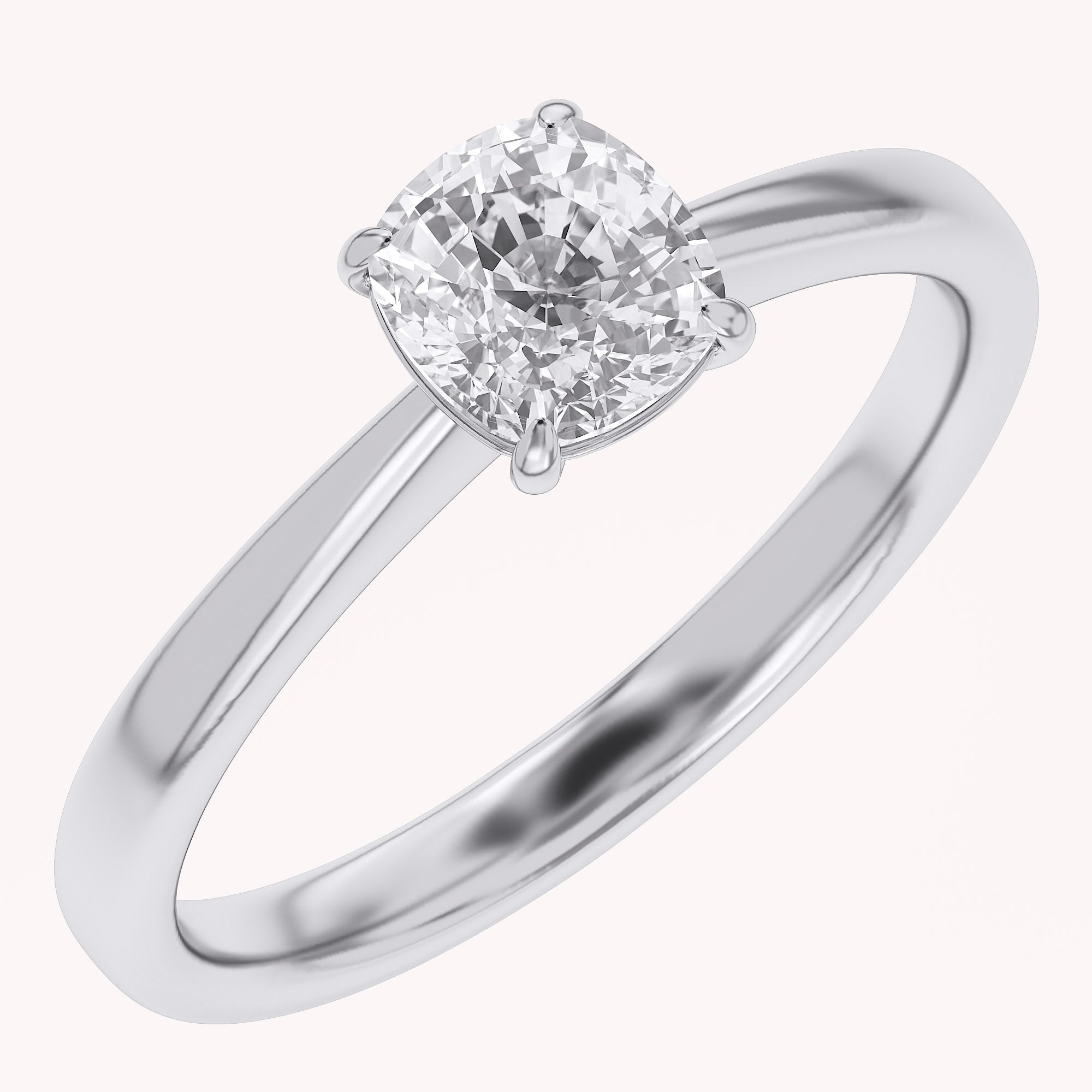 Cushion-Cut Solitaire Engagement Ring | Lab-Grown Diamond