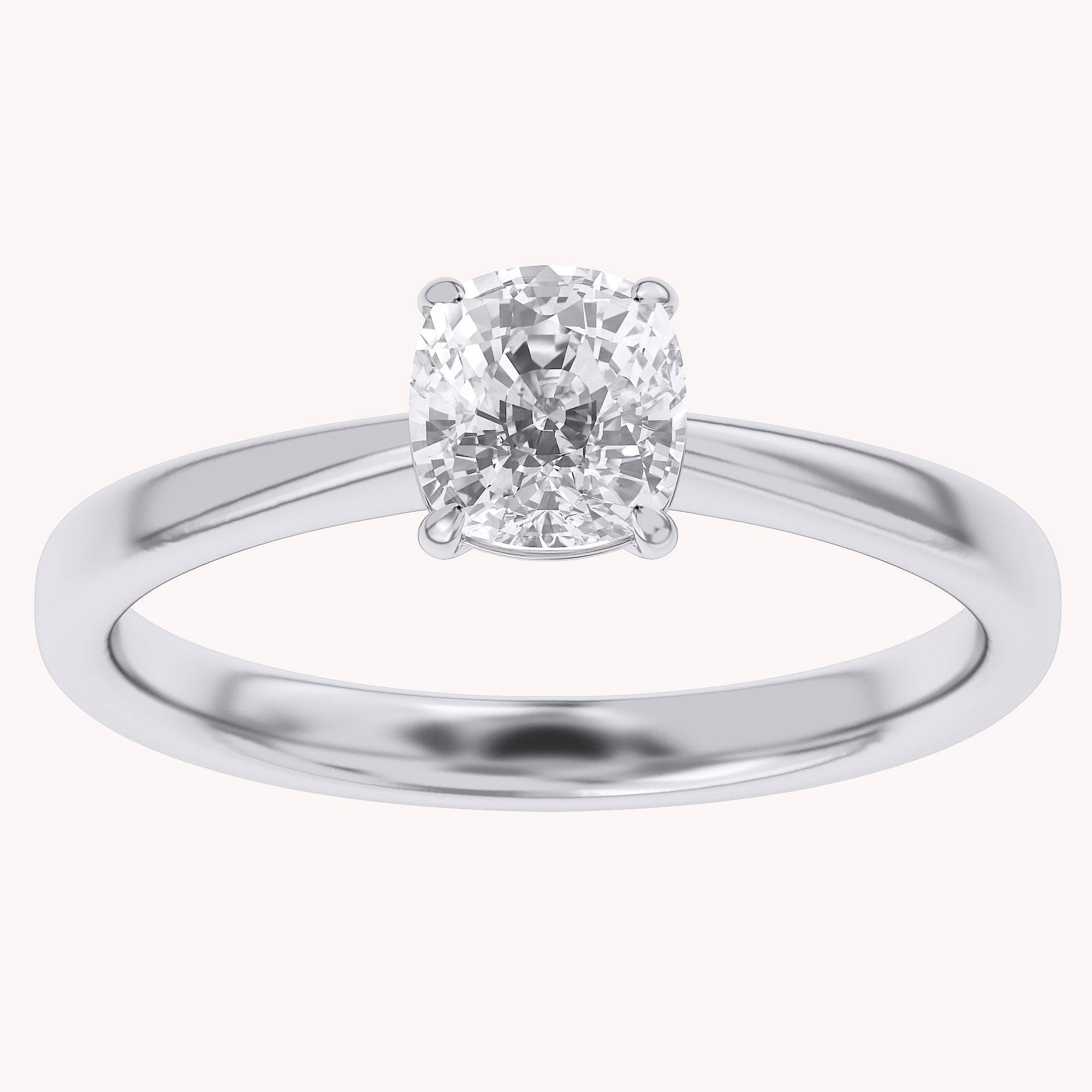 Cushion-Cut Solitaire Engagement Ring | Lab-Grown Diamond