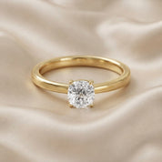 Cushion-Cut Solitaire Engagement Ring | Lab-Grown Diamond
