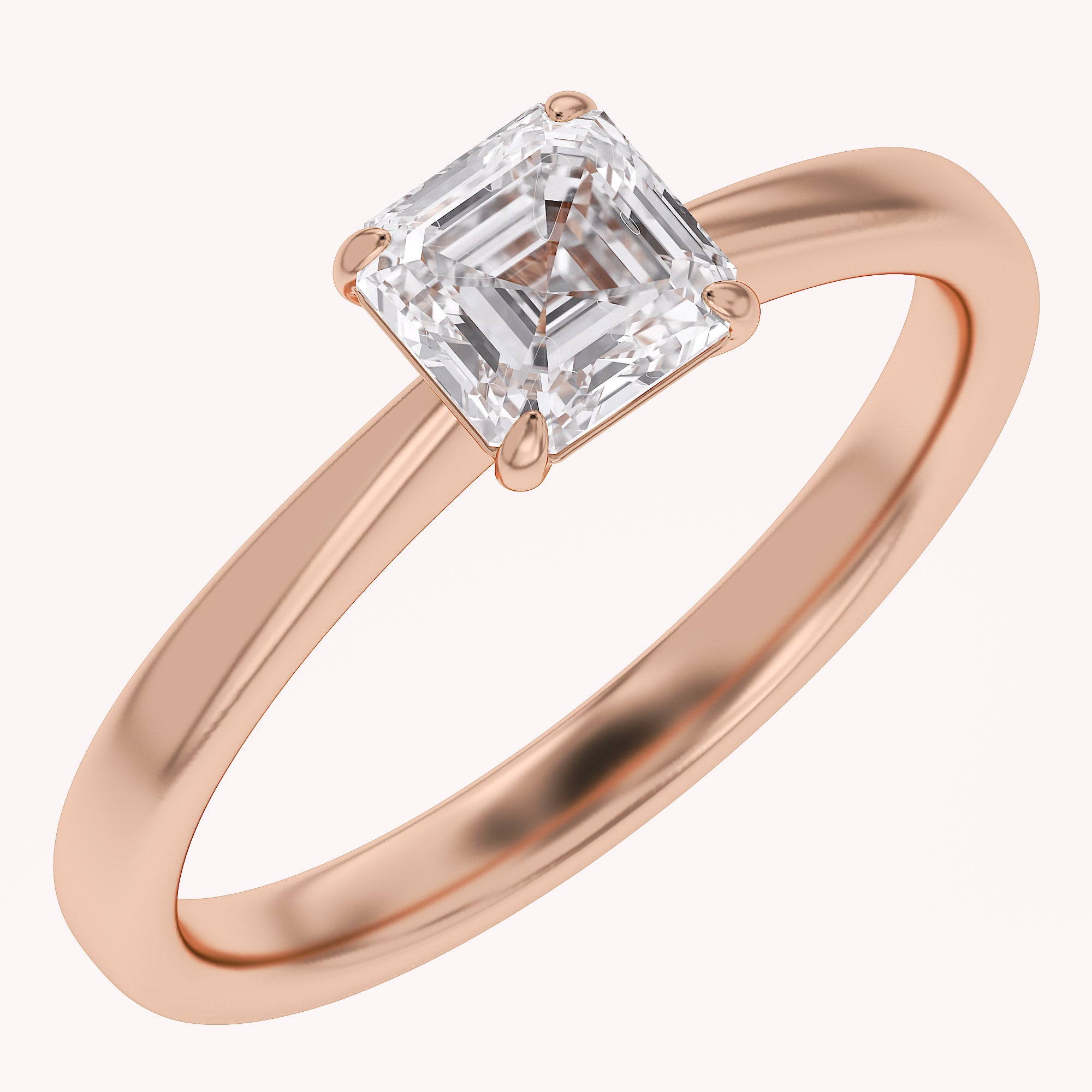 Asscher-Cut Solitaire Engagement Ring | Lab-Grown Diamond