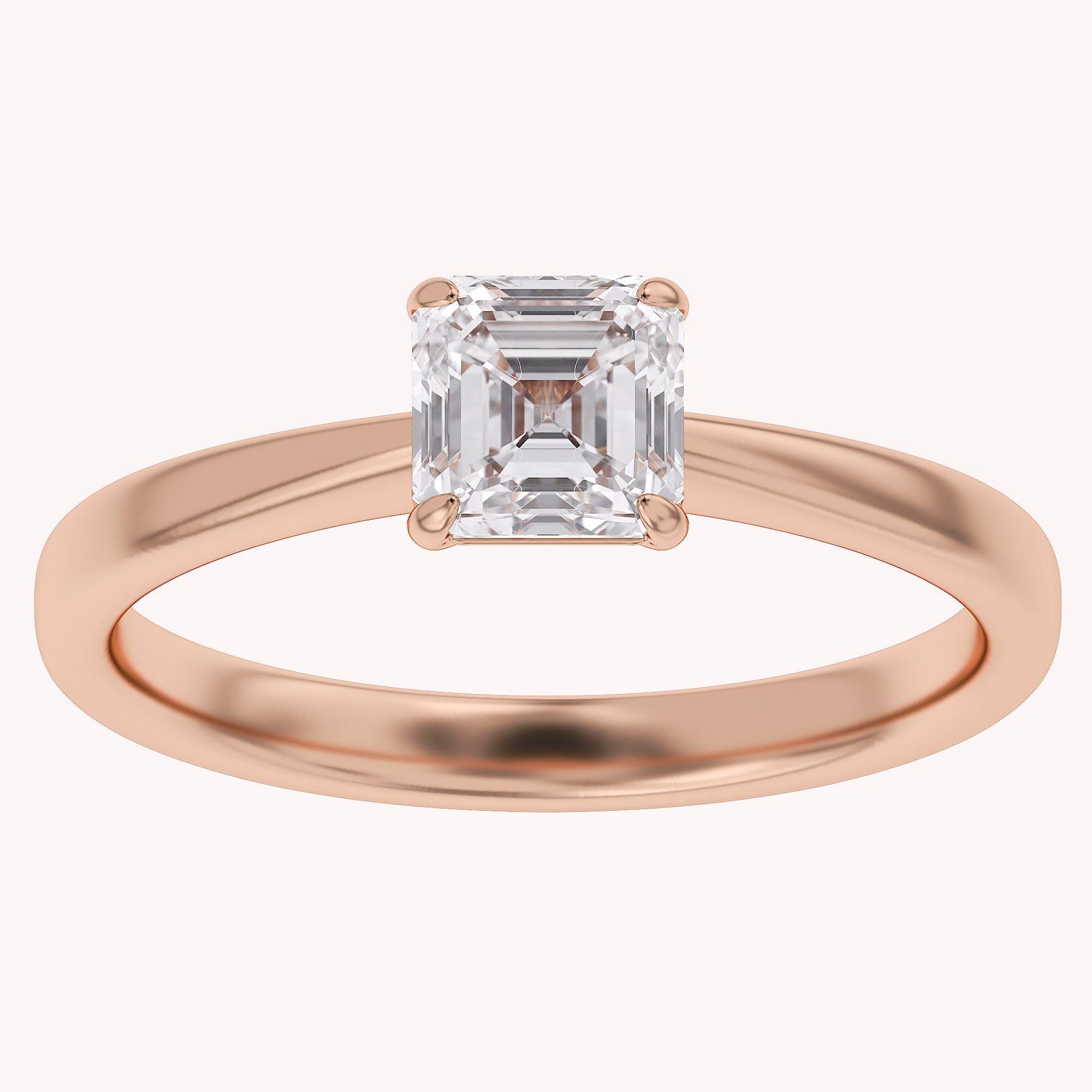 Asscher-Cut Solitaire Engagement Ring | Lab-Grown Diamond