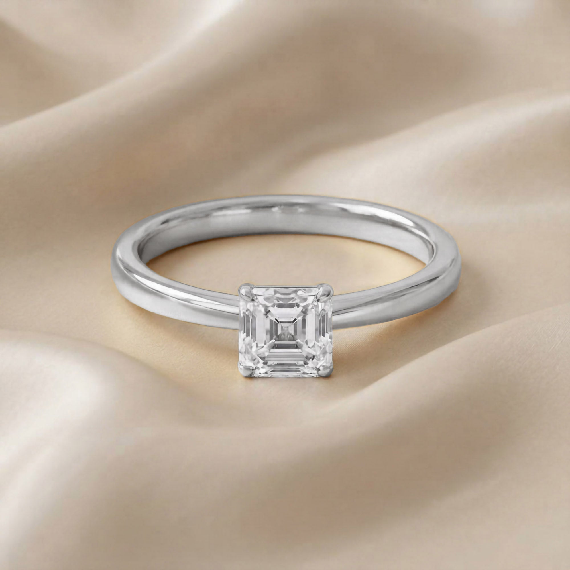 Asscher-Cut Solitaire Engagement Ring | Lab-Grown Diamond