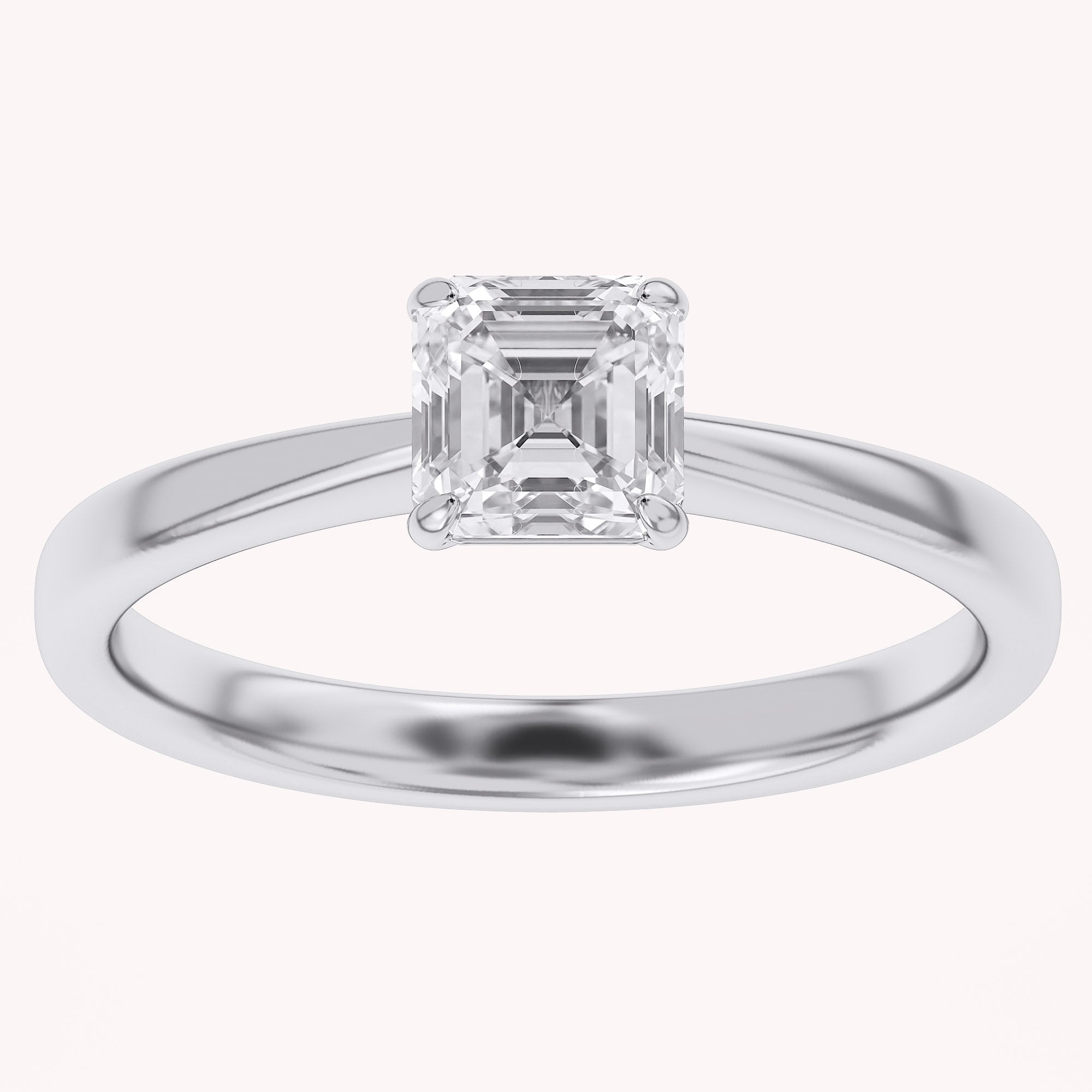 Asscher-Cut Solitaire Engagement Ring | Lab-Grown Diamond