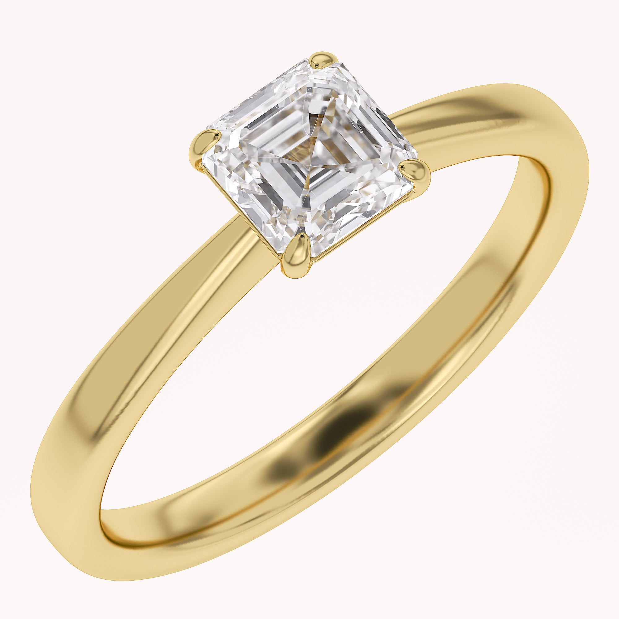 Asscher-Cut Solitaire Engagement Ring | Lab-Grown Diamond