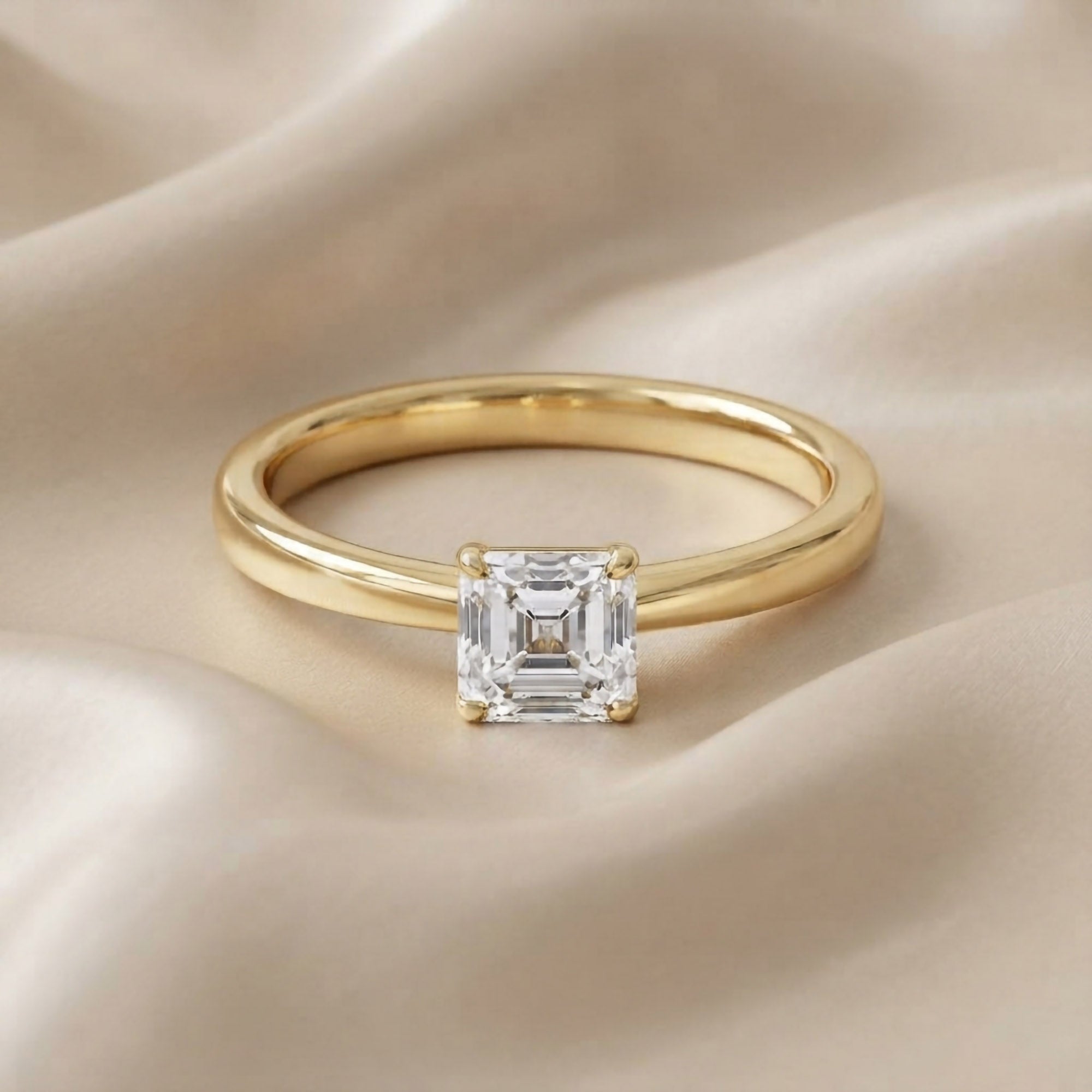 Asscher-Cut Solitaire Engagement Ring | Lab-Grown Diamond