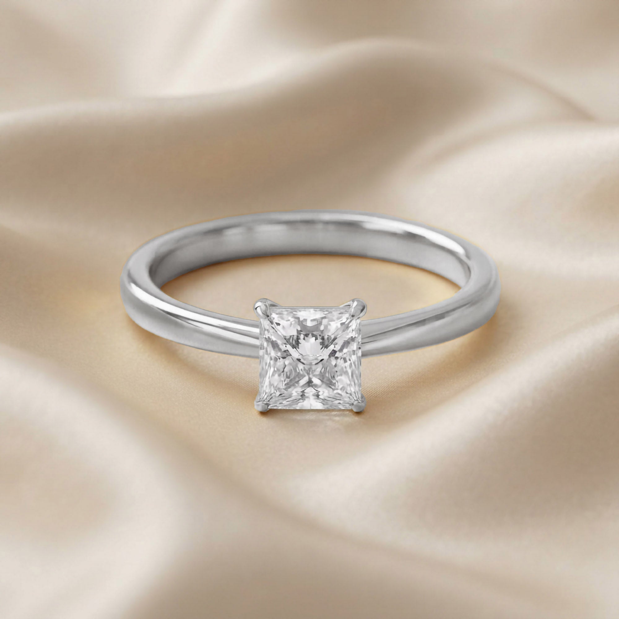 Princess-Cut Solitaire Engagement Ring | Lab-Grown Diamond