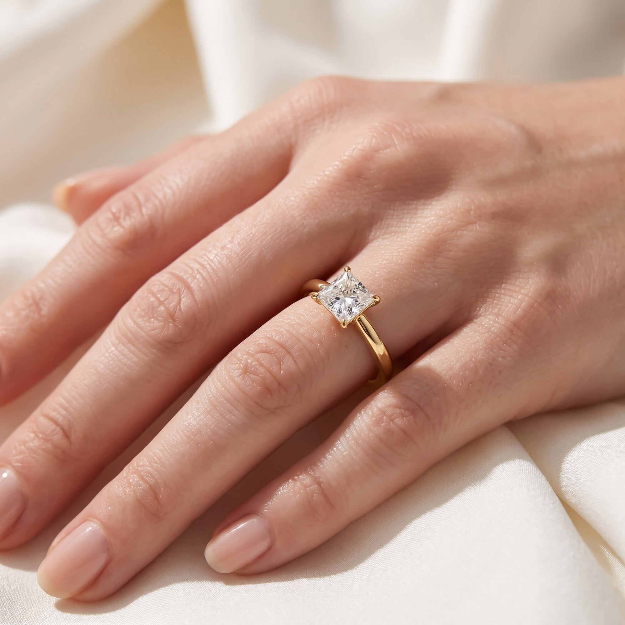 Princess-Cut Solitaire Engagement Ring | Lab-Grown Diamond
