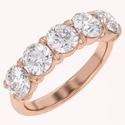 Round-Cut Half-Eternity Ring | Lab-Grown Diamond