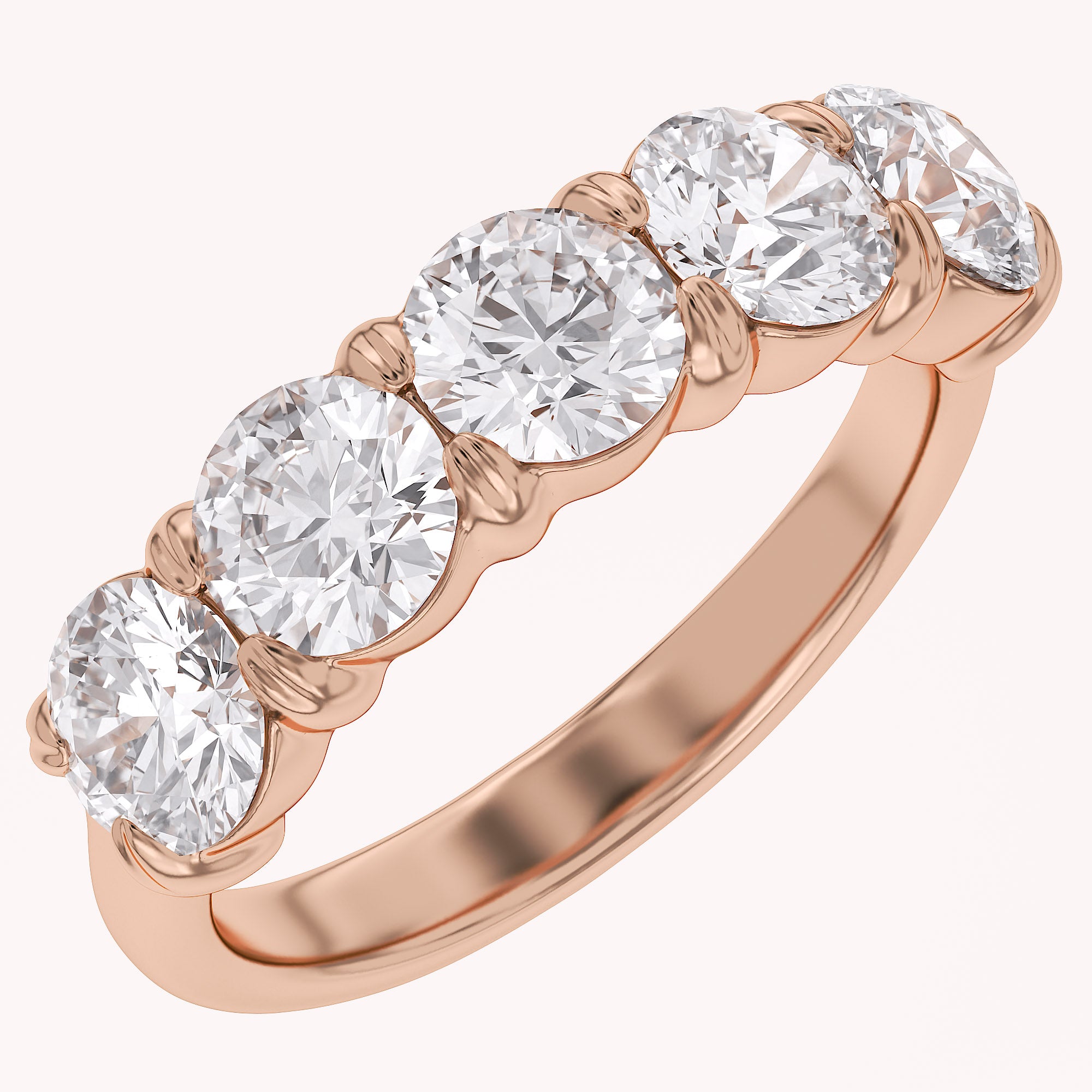 Round-Cut Half-Eternity Ring | Lab-Grown Diamond