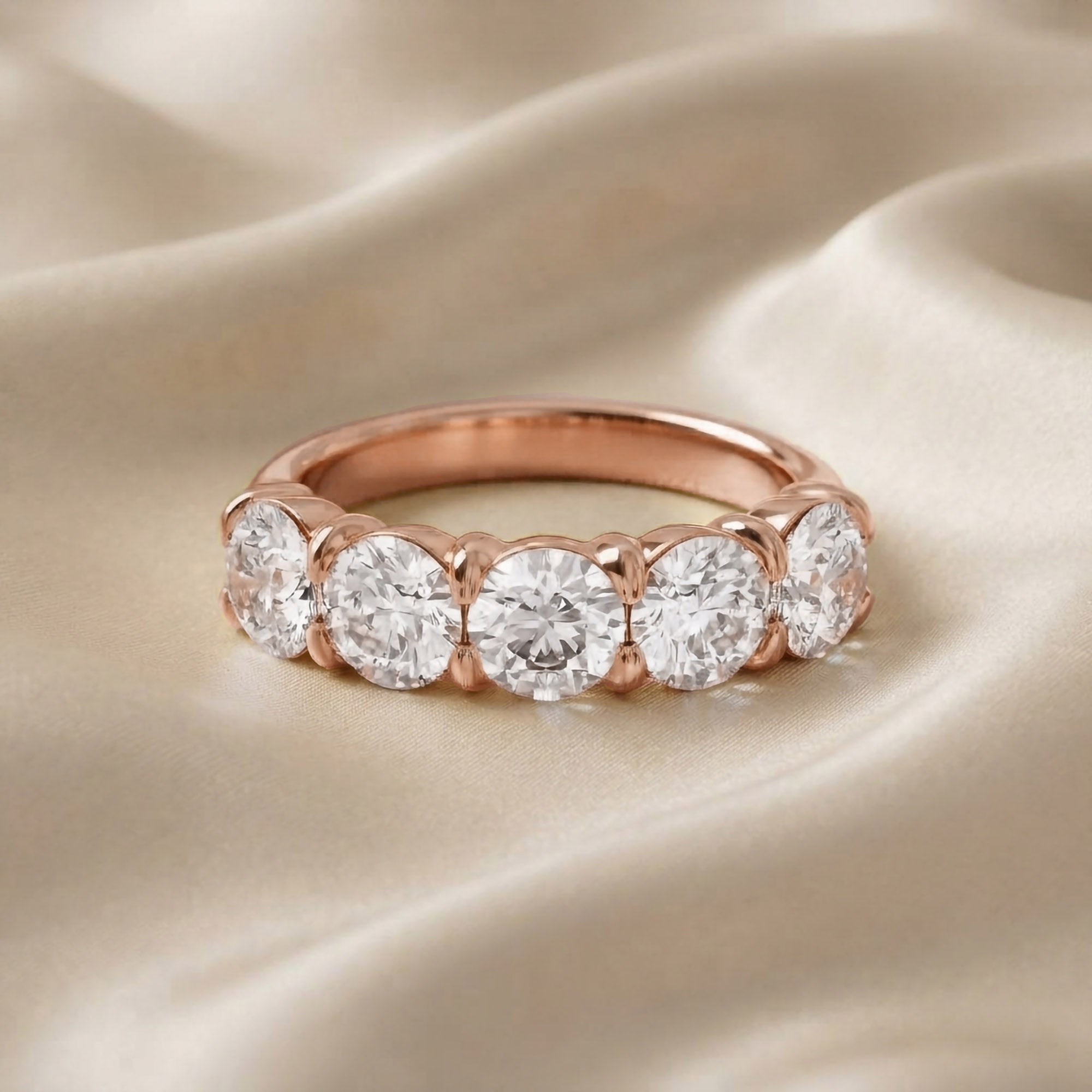 Round-Cut Half-Eternity Ring | Lab-Grown Diamond
