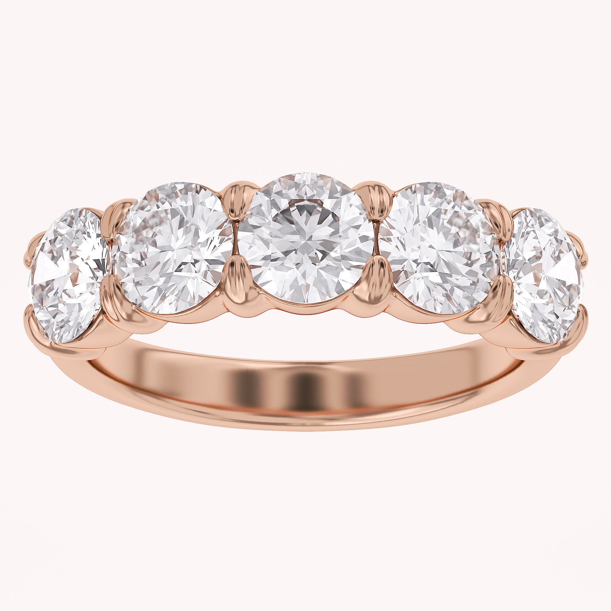 Round-Cut Half-Eternity Ring | Lab-Grown Diamond
