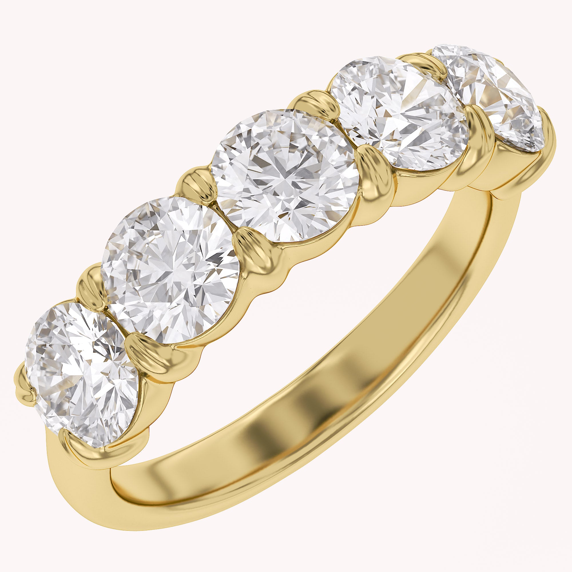 Round-Cut Half-Eternity Ring | Lab-Grown Diamond