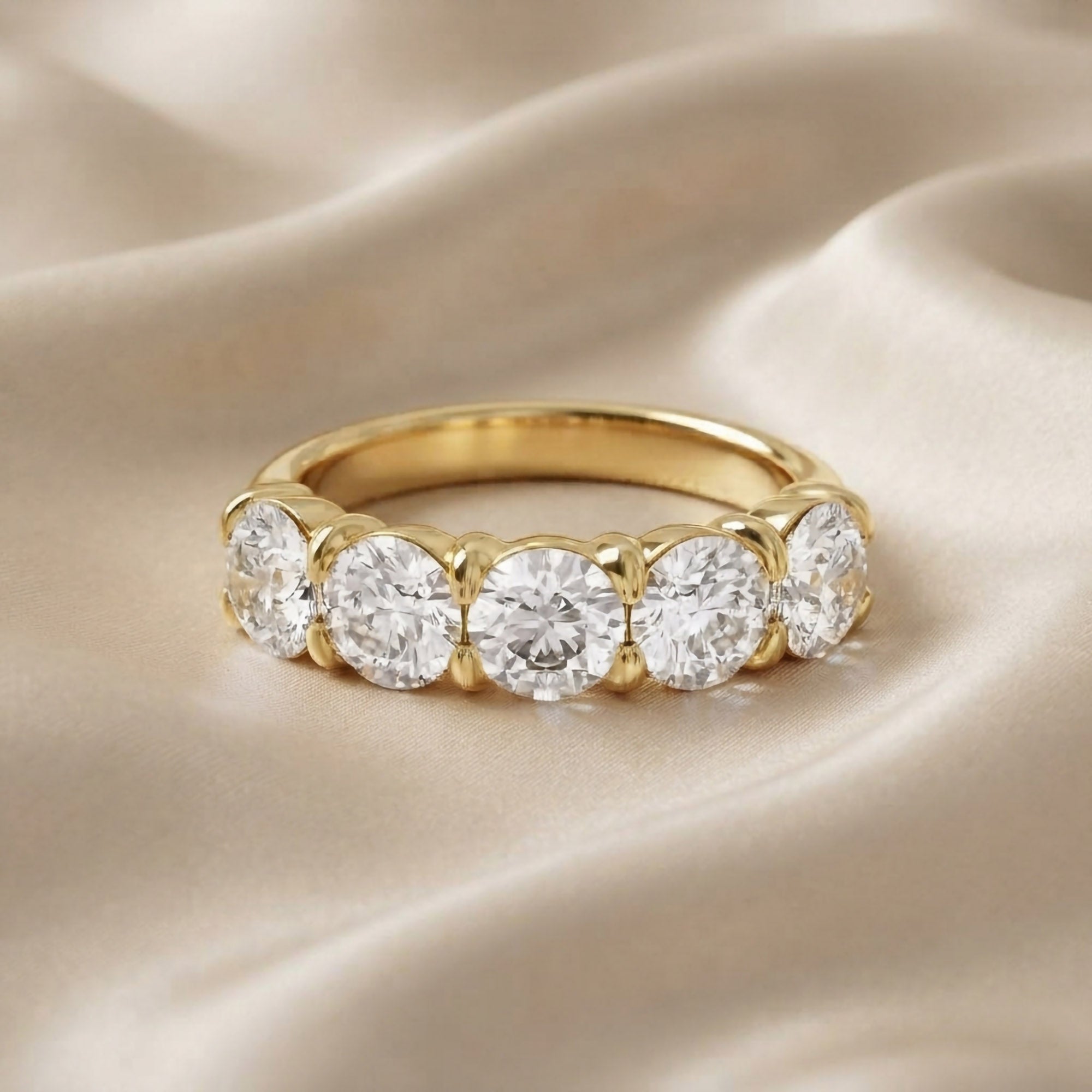 Round-Cut Half-Eternity Ring | Lab-Grown Diamond