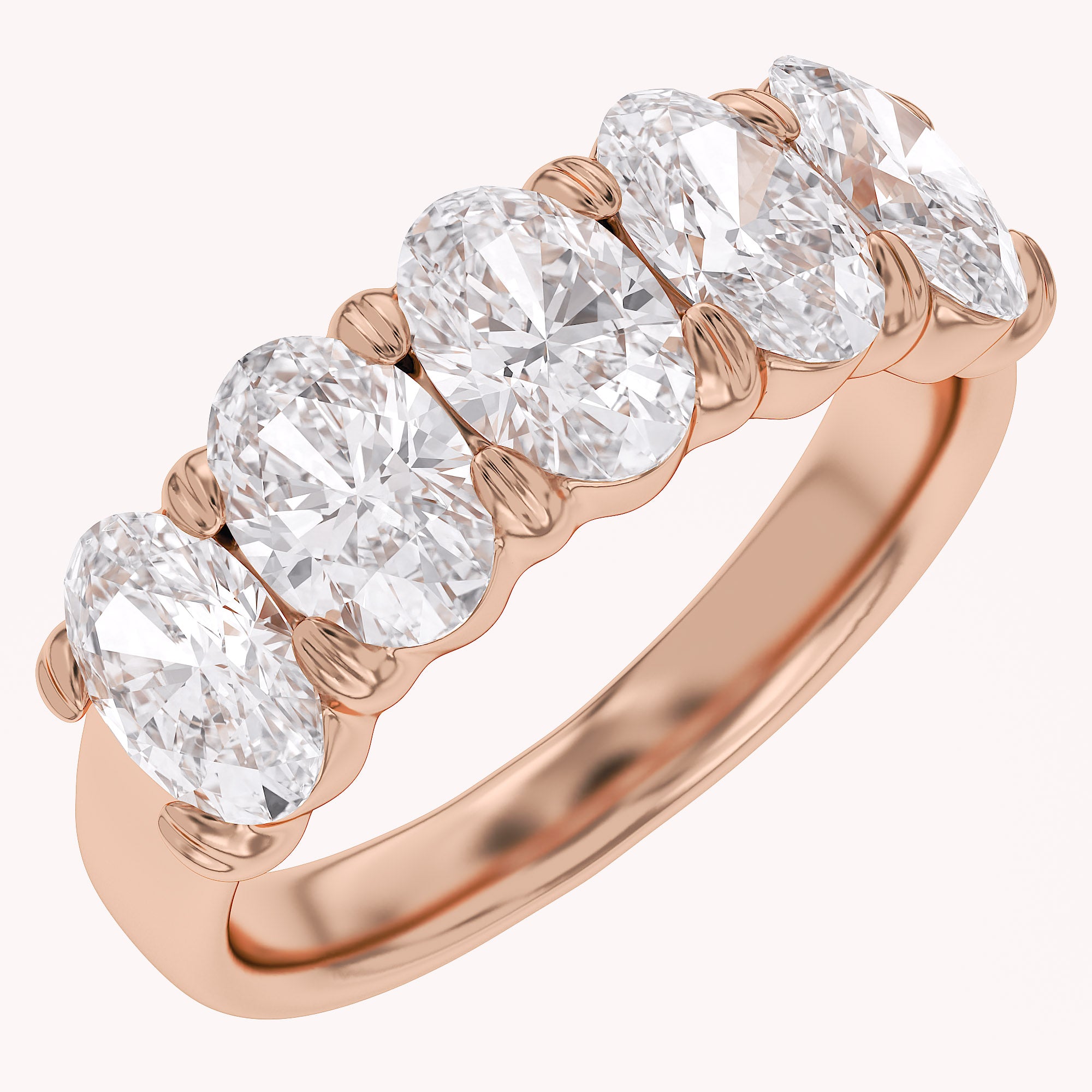 Oval-Cut Half-Eternity Ring | Lab-Grown Diamond