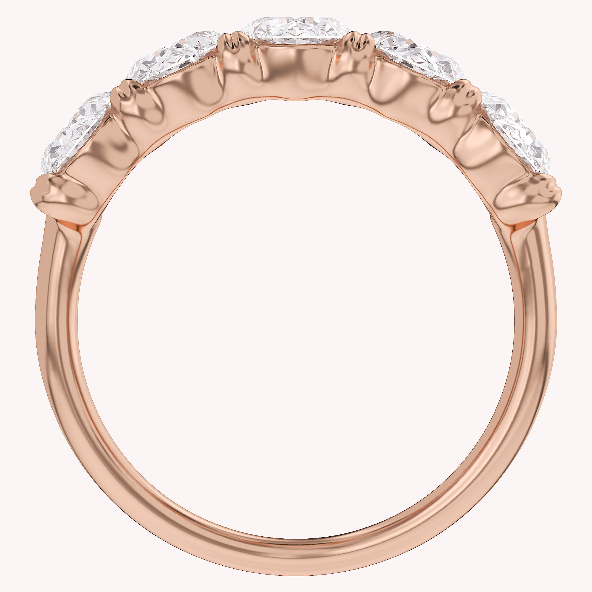 Oval-Cut Half-Eternity Ring | Lab-Grown Diamond